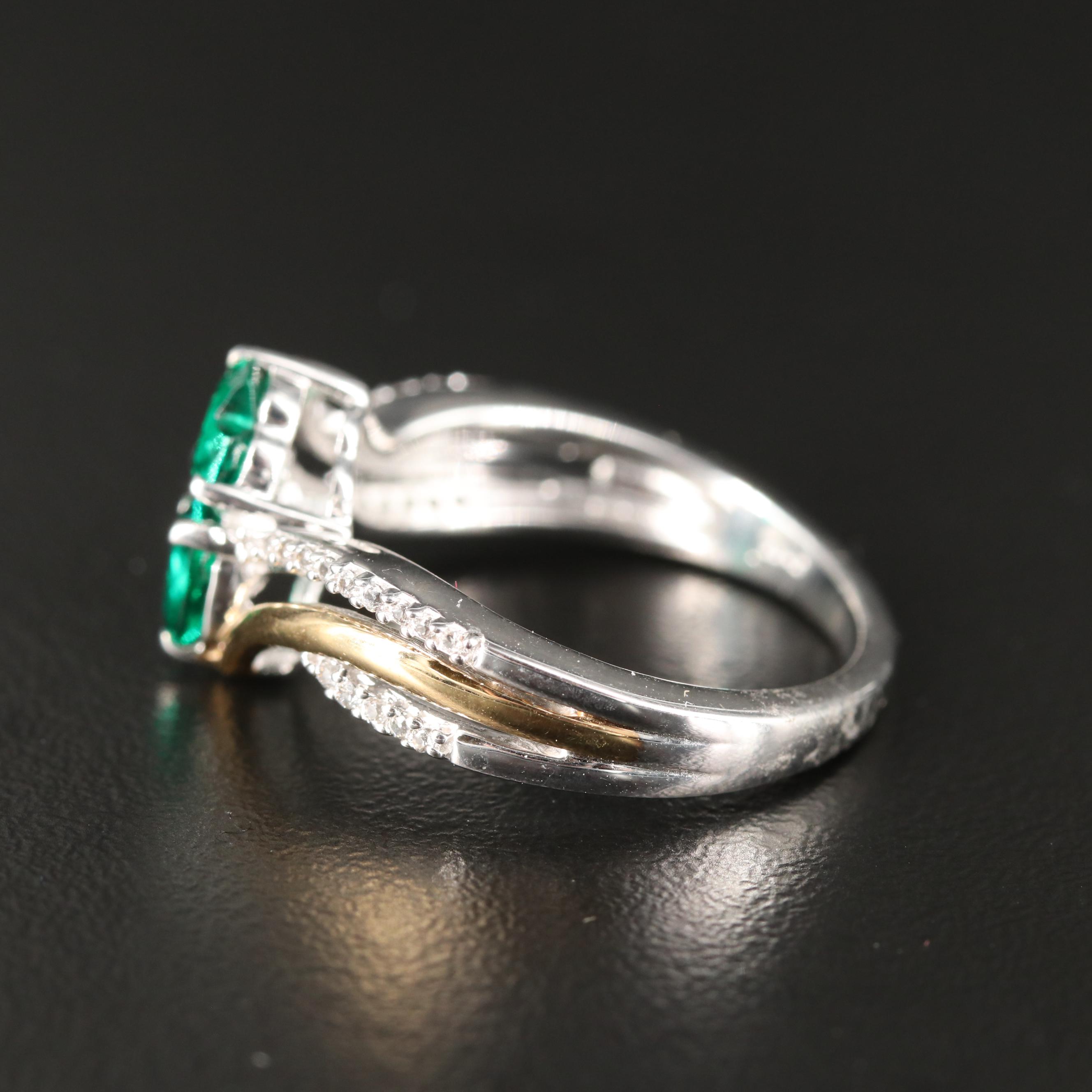 Sterling Emerald and Sapphire Ring