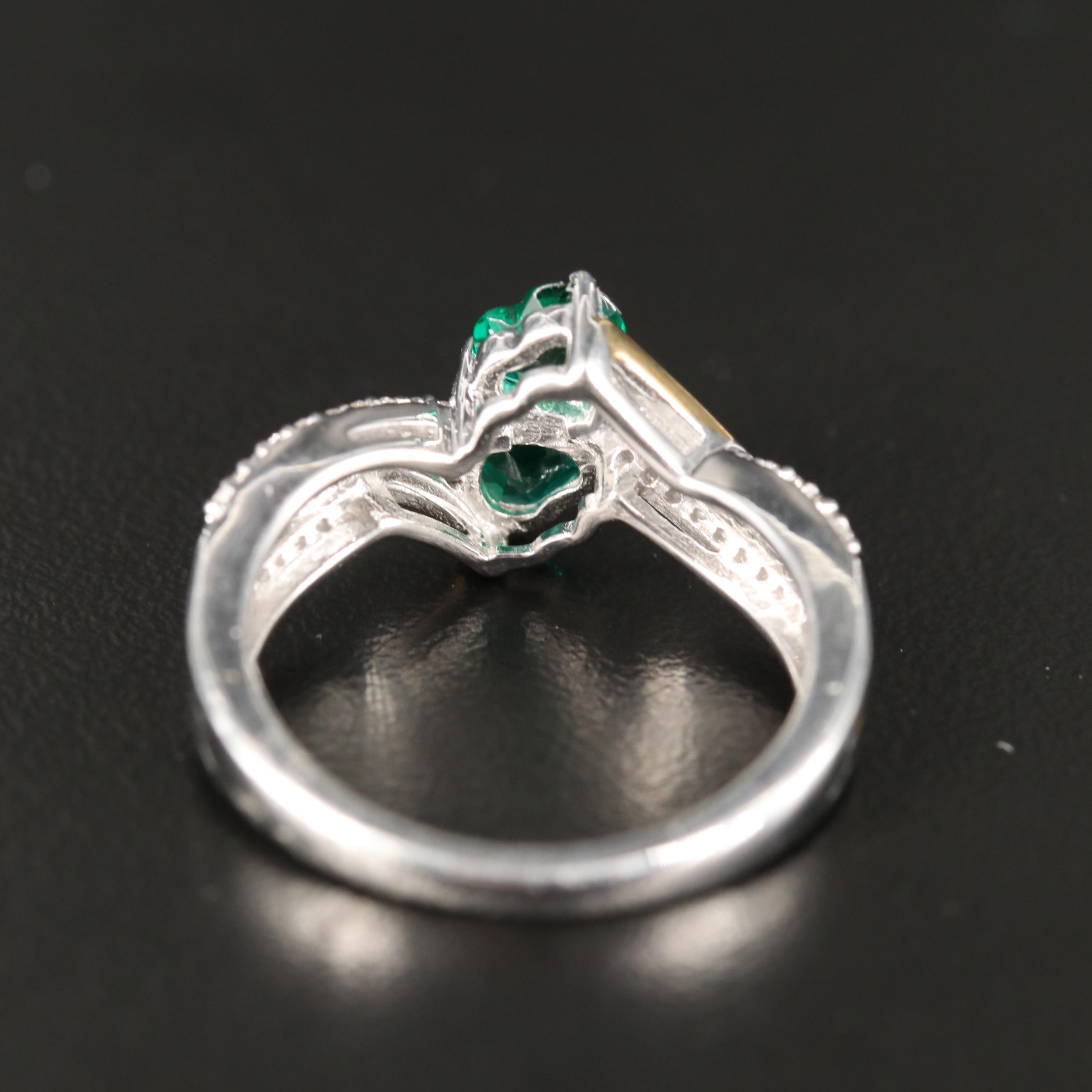 Sterling Emerald and Sapphire Ring