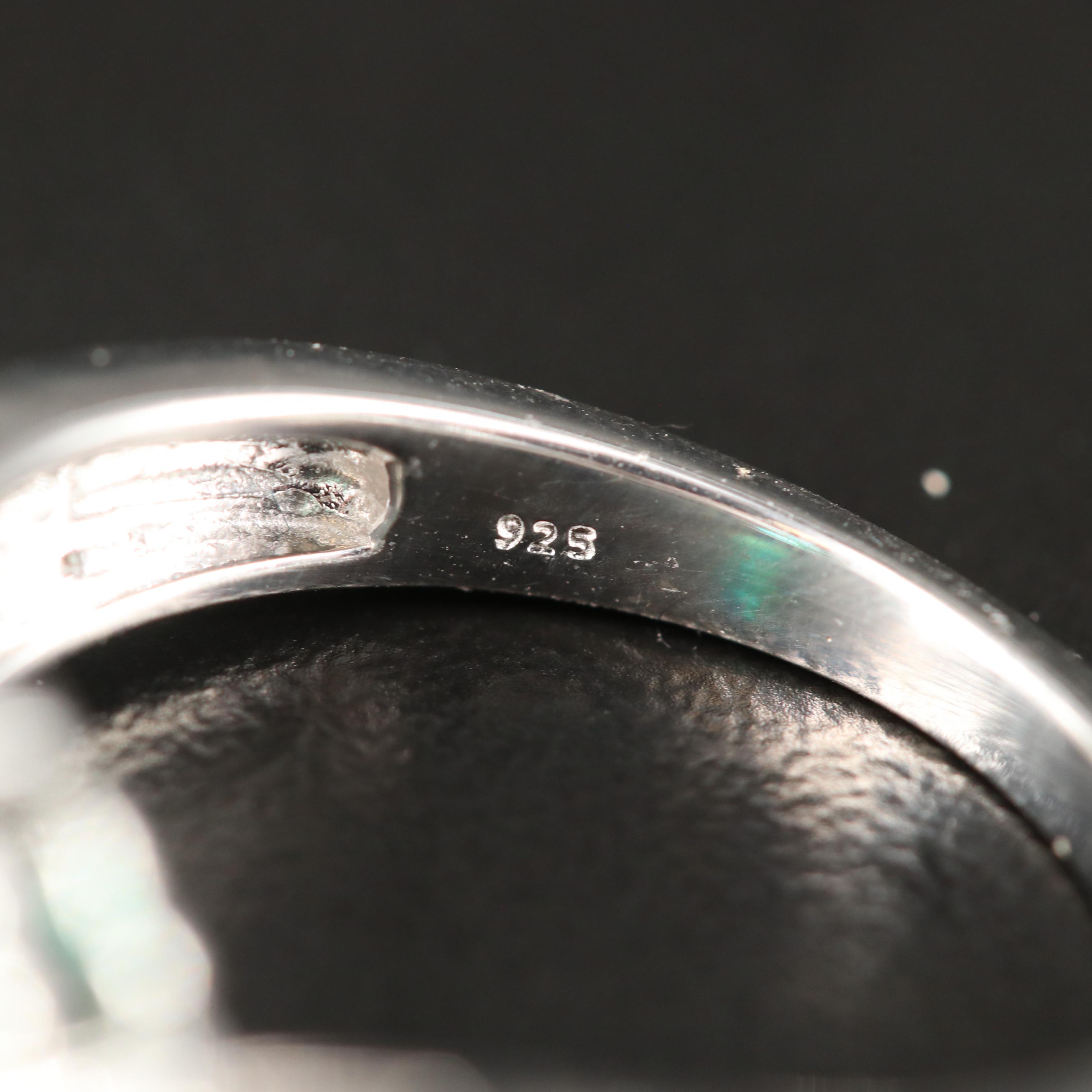 Sterling Emerald and Sapphire Ring