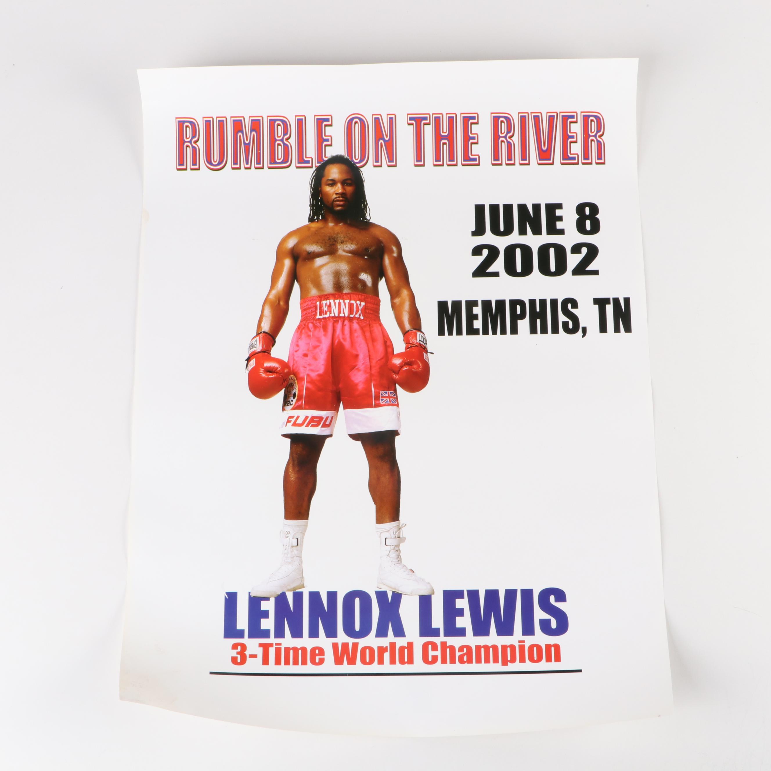 Lennox Lewis vs. Mike Tyson "Rumble On The River" Boxing Souvenir Posters, 2002