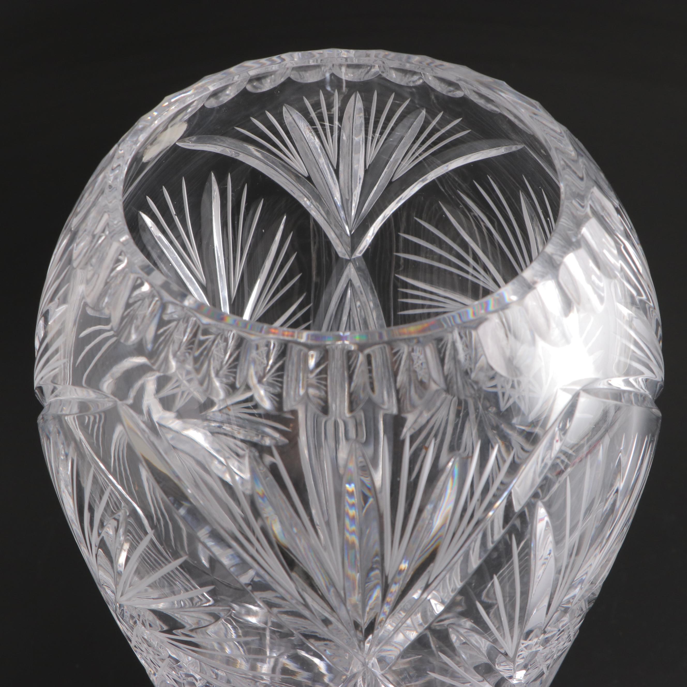 Polish Cut Crystal Vase