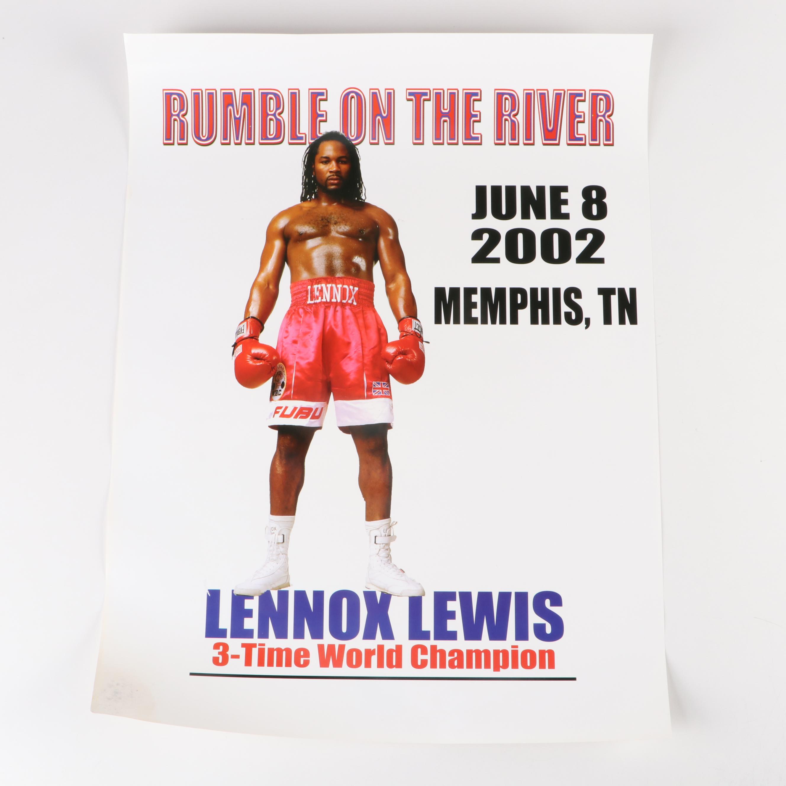 Lennox Lewis vs. Mike Tyson "Rumble On The River" Boxing Souvenir Posters, 2002