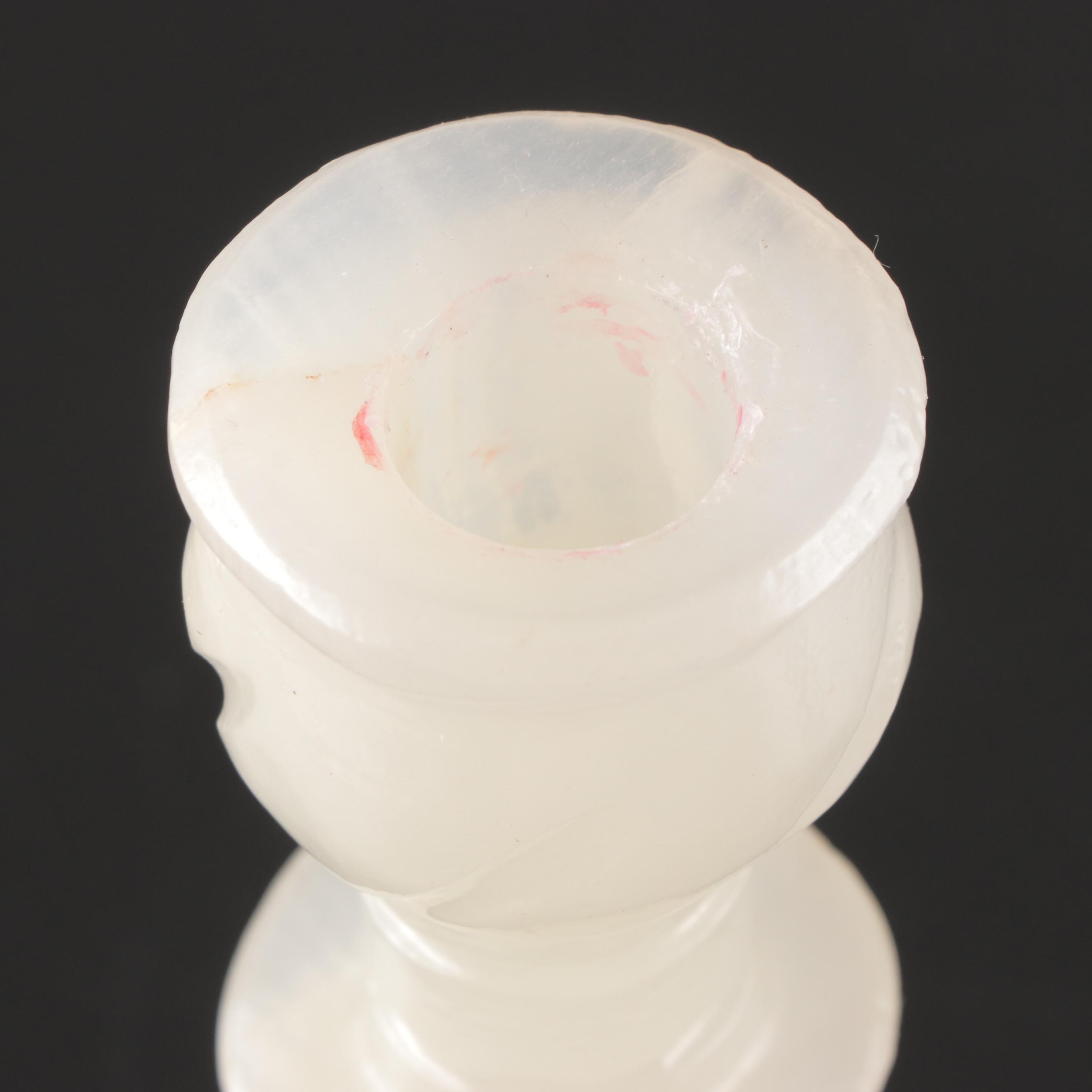 Pair of Carved Mexican Onyx Candle Holders