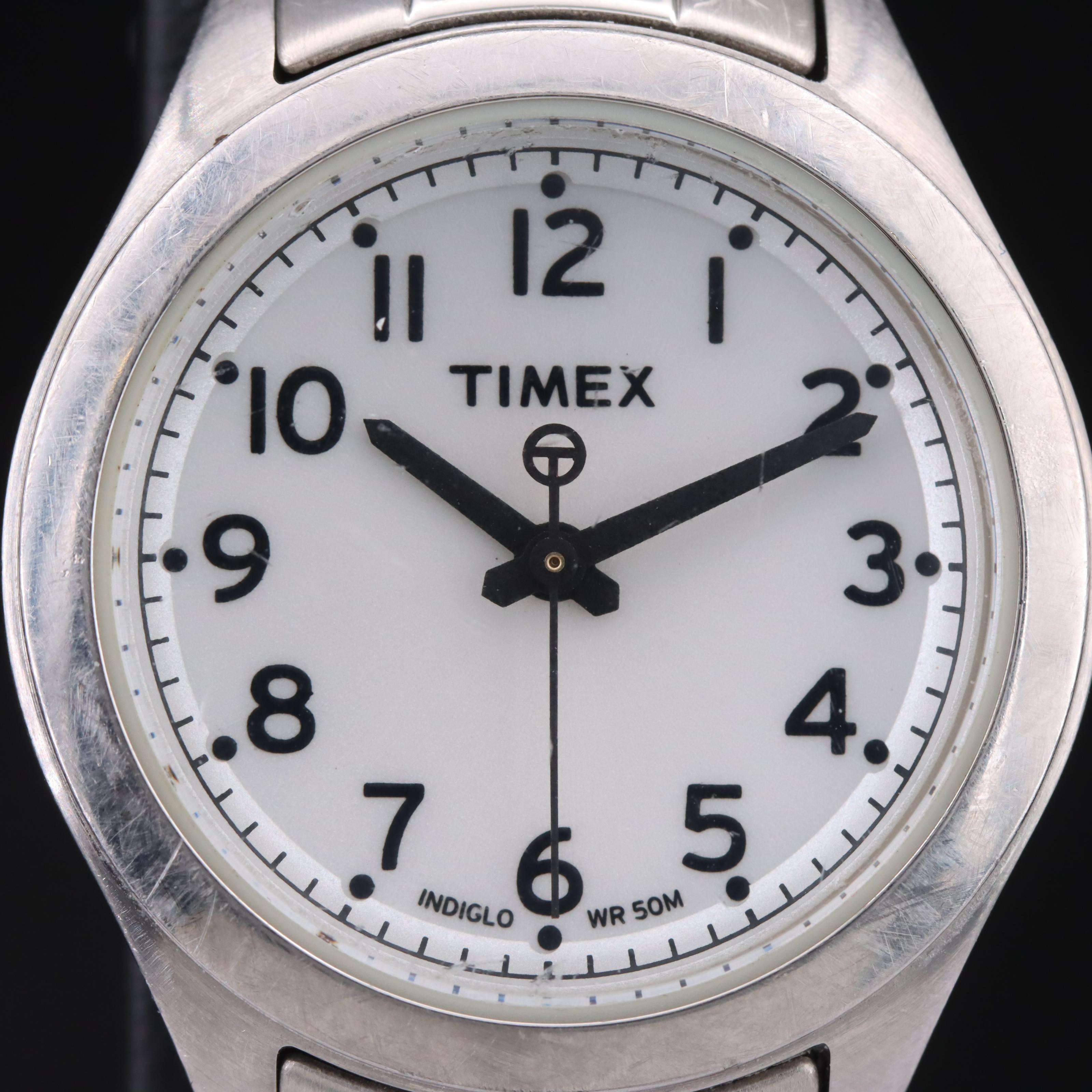 Timex Indiglo Stainless Steel Quartz Watch