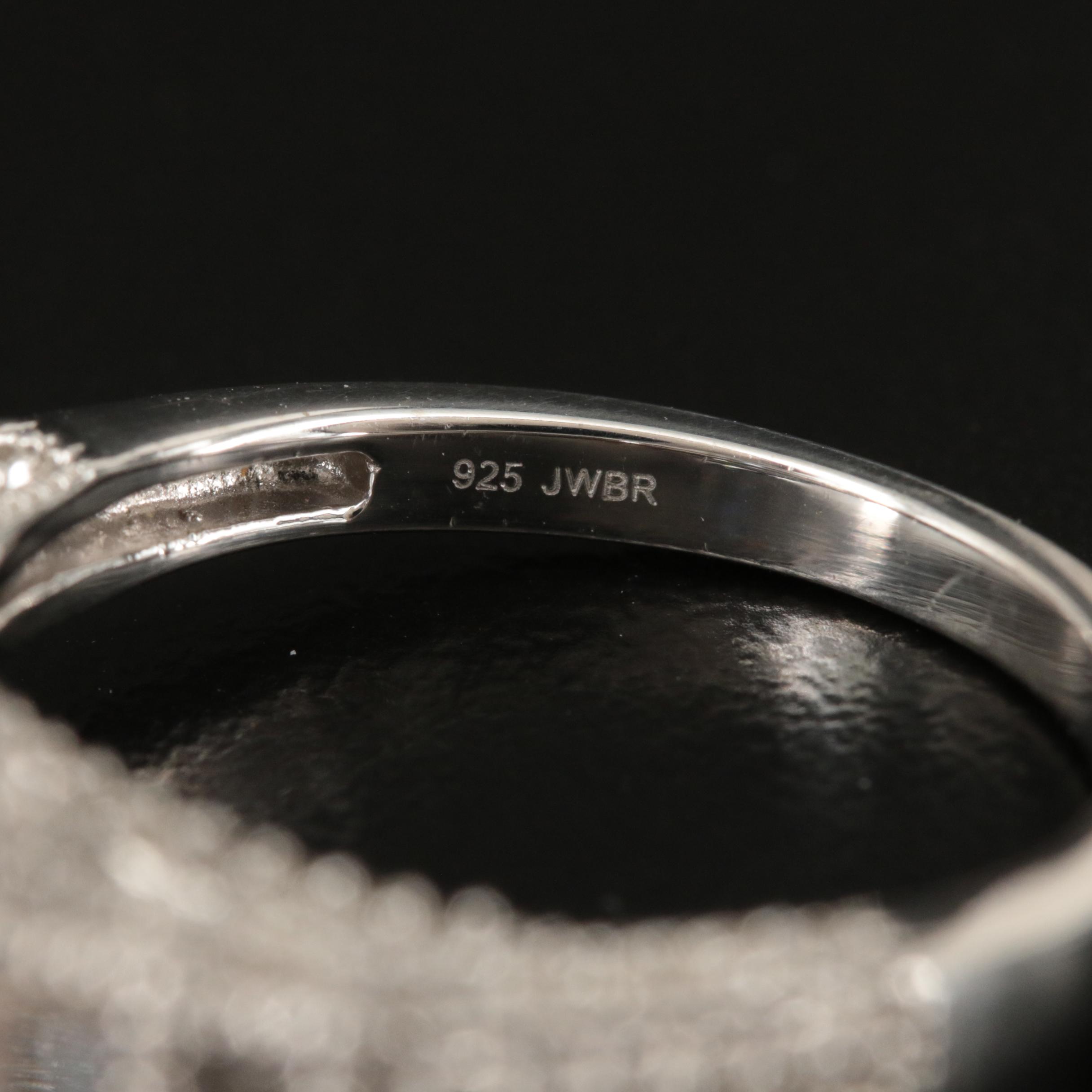 Sterling Sapphire Halo Ring