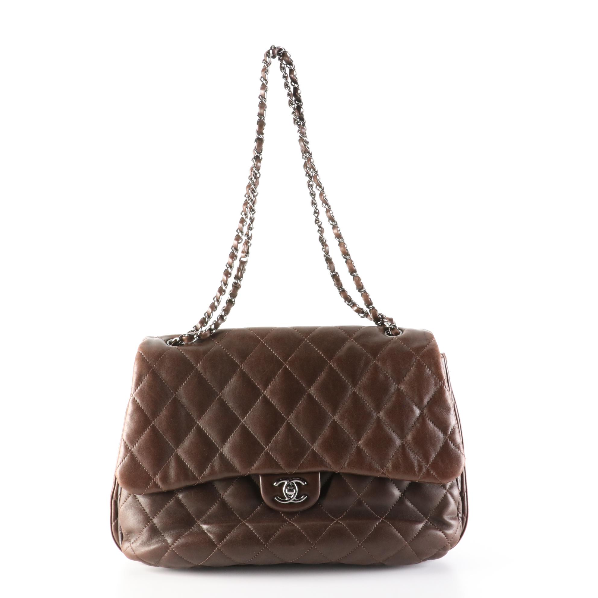 Chanel 3 Accordion Jumbo XL Flap Bag in Quilted Lambskin Leather