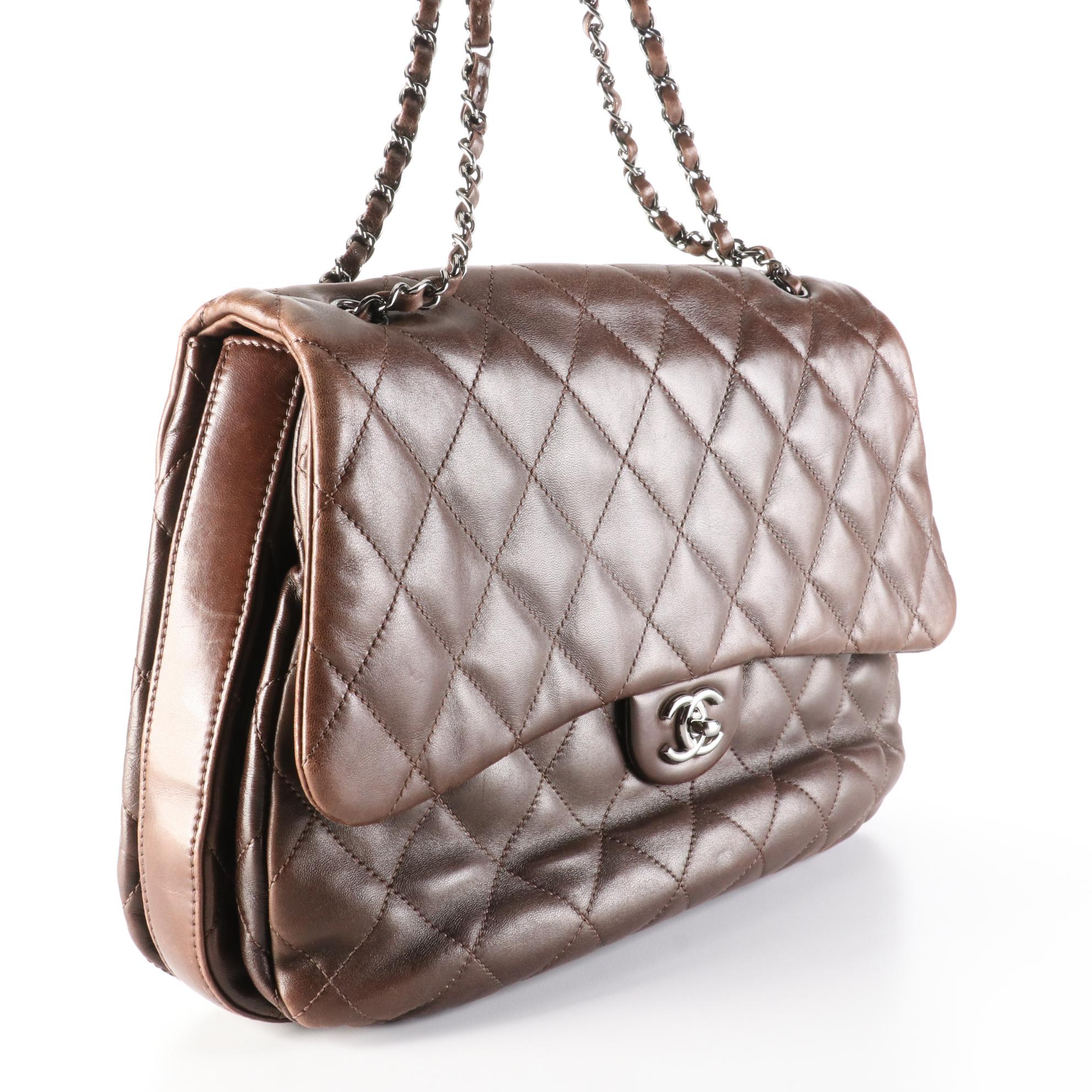 Chanel 3 Accordion Jumbo XL Flap Bag in Quilted Lambskin Leather
