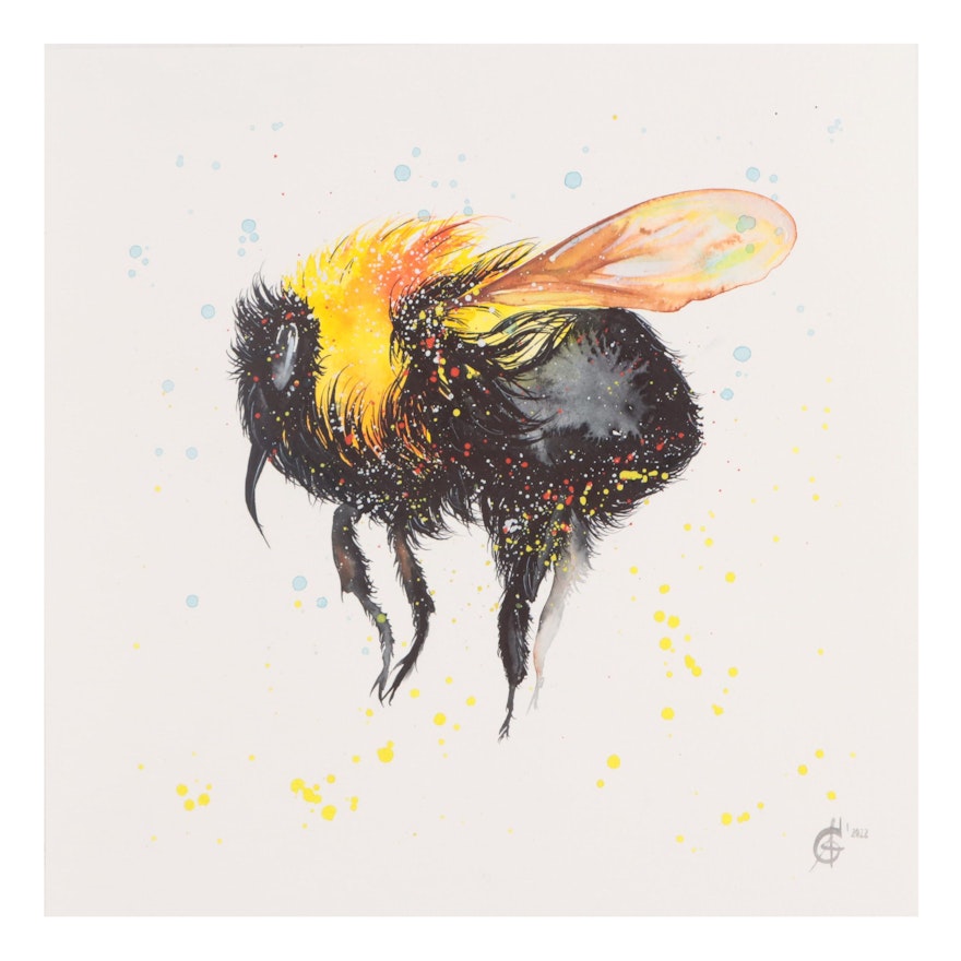 Alyona Glushchenko Watercolor Painting of Bee, 2022