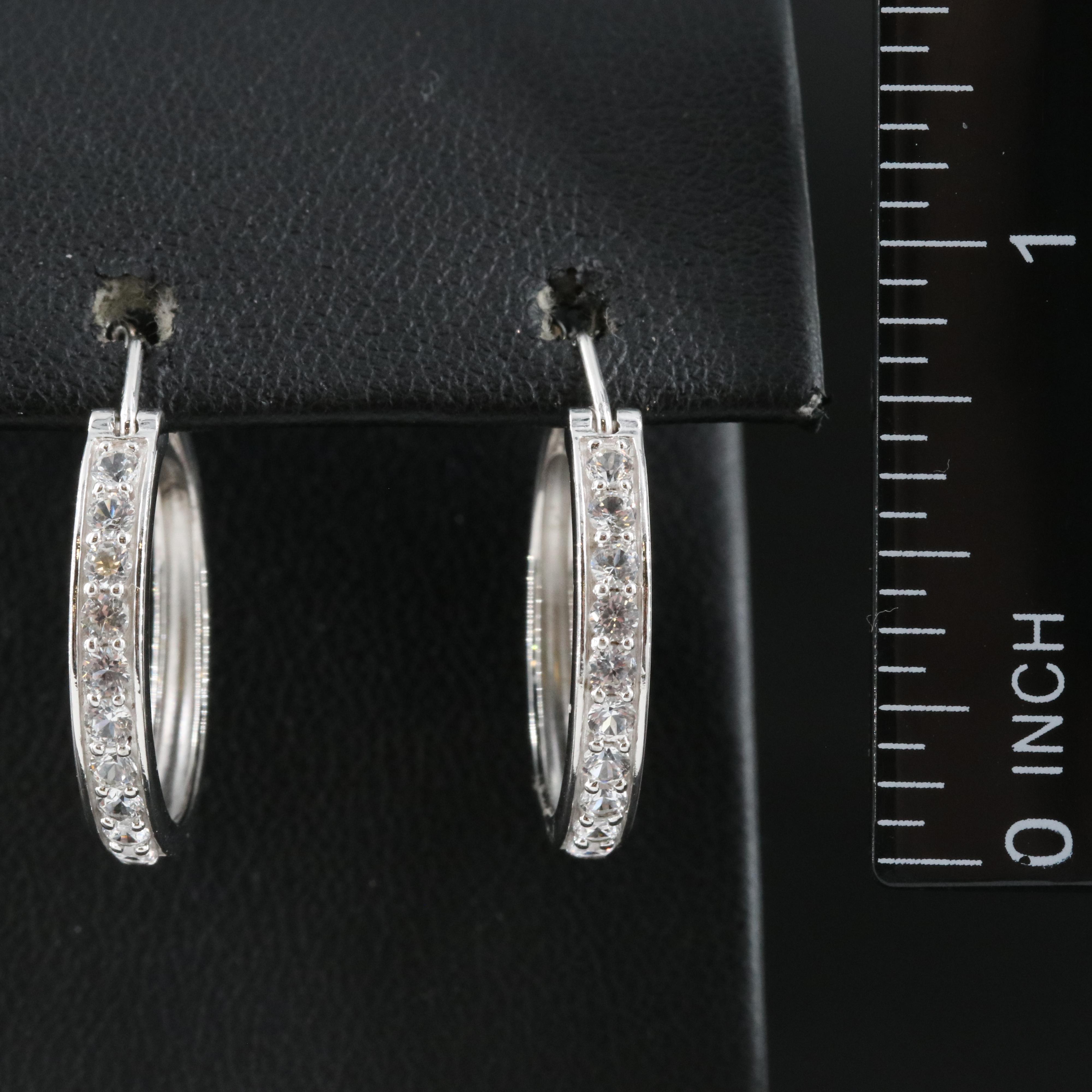 Sterling Sapphire Hoop Earrings