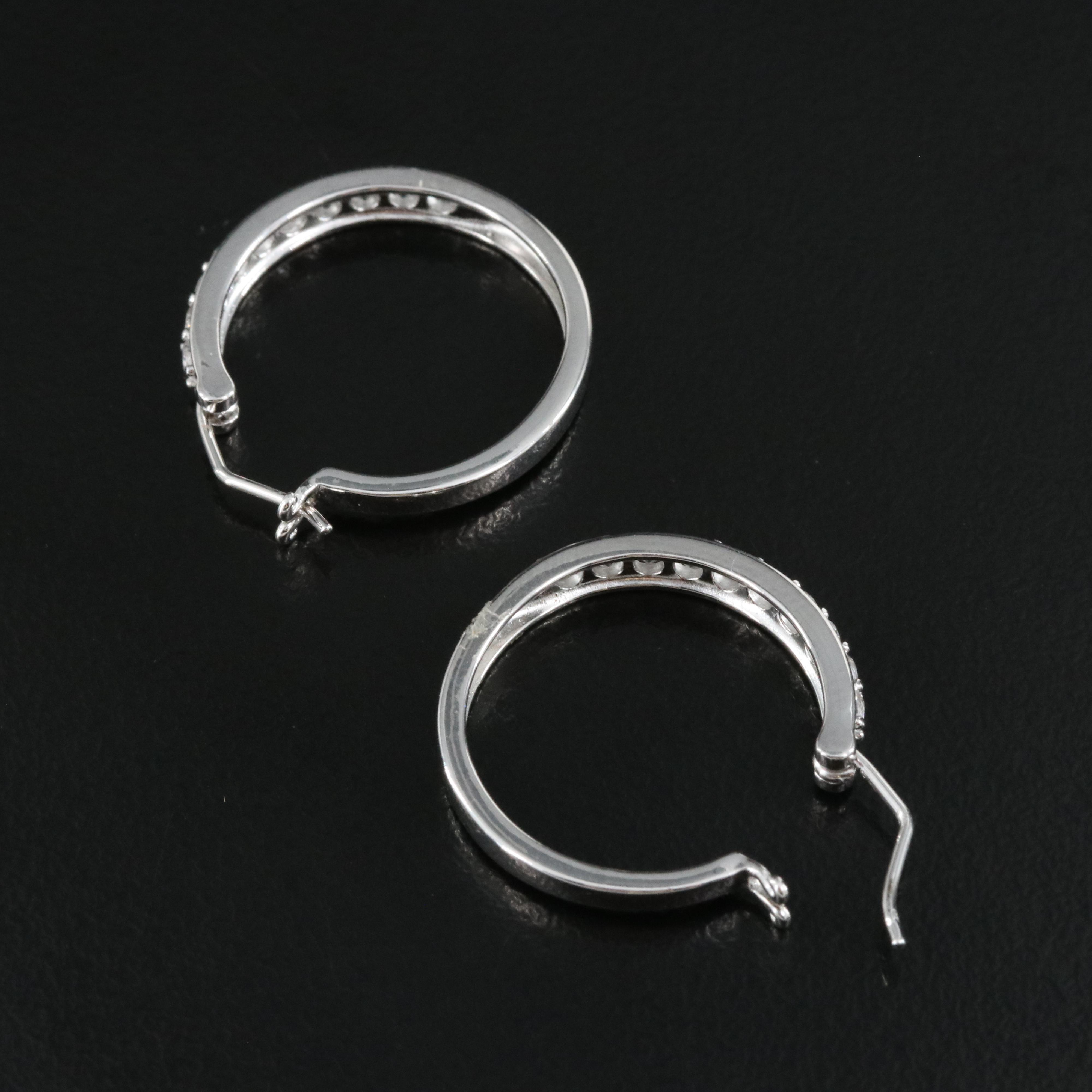 Sterling Sapphire Hoop Earrings