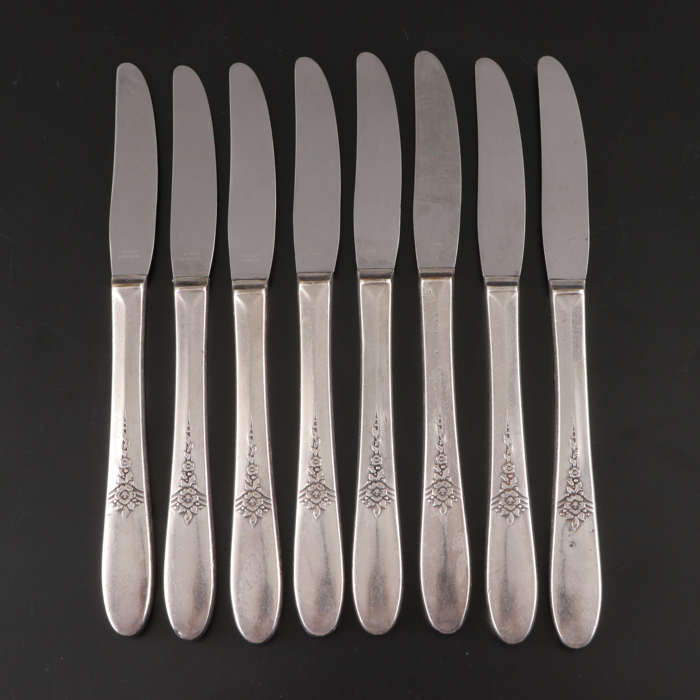Oneida Silver Plate Flatware Service with Rose Ornamented Handles