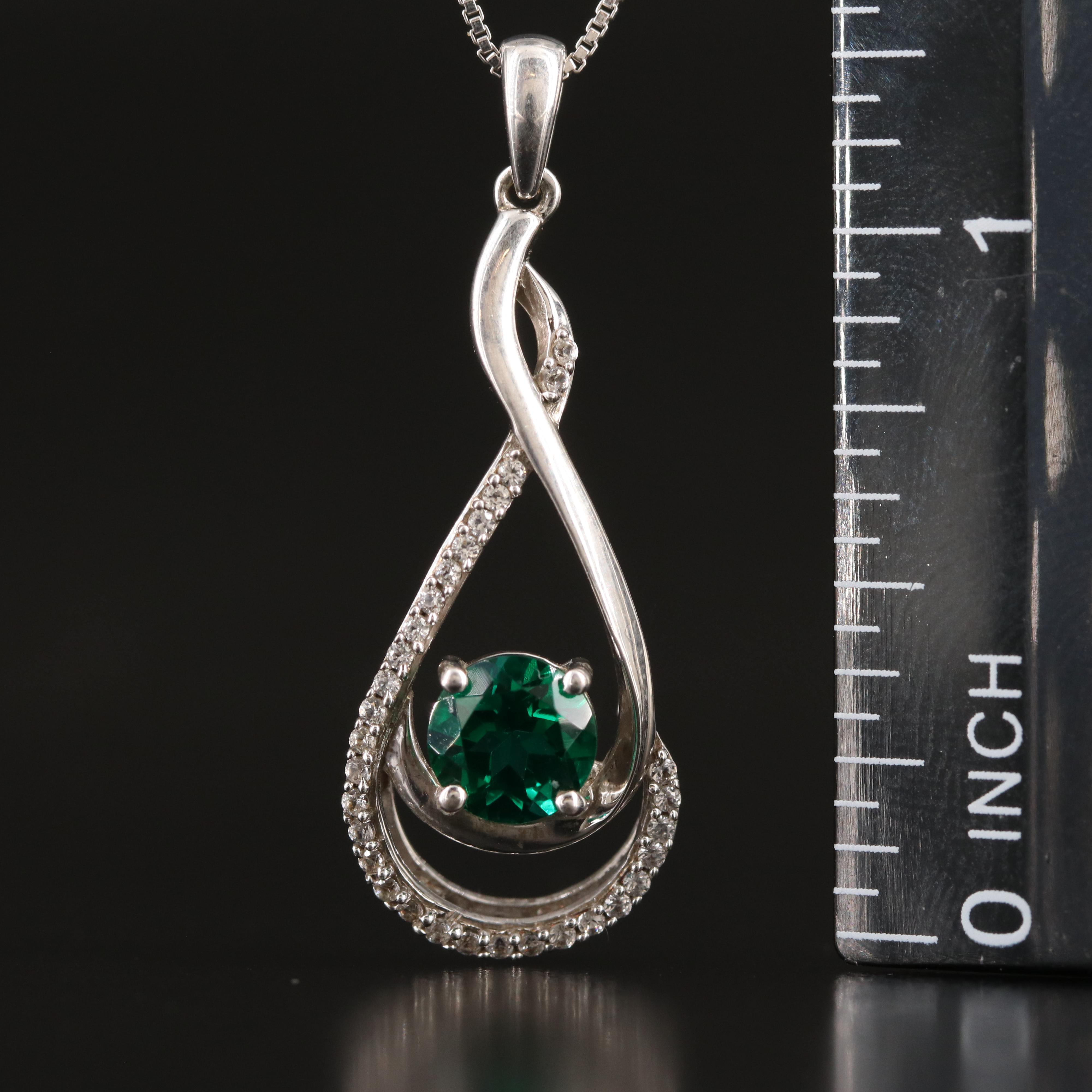 Sterling Emerald and Sapphire Necklace