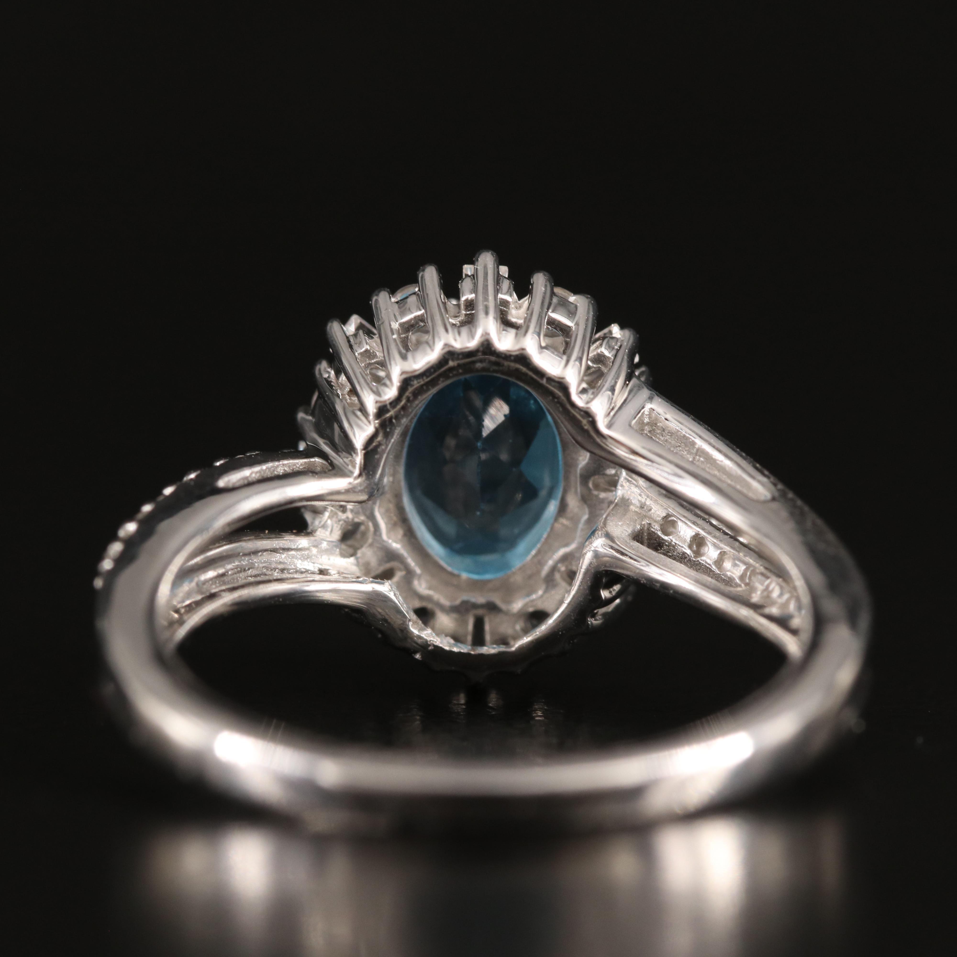 Sterling Sky Blue Topaz and White Sapphire Ring