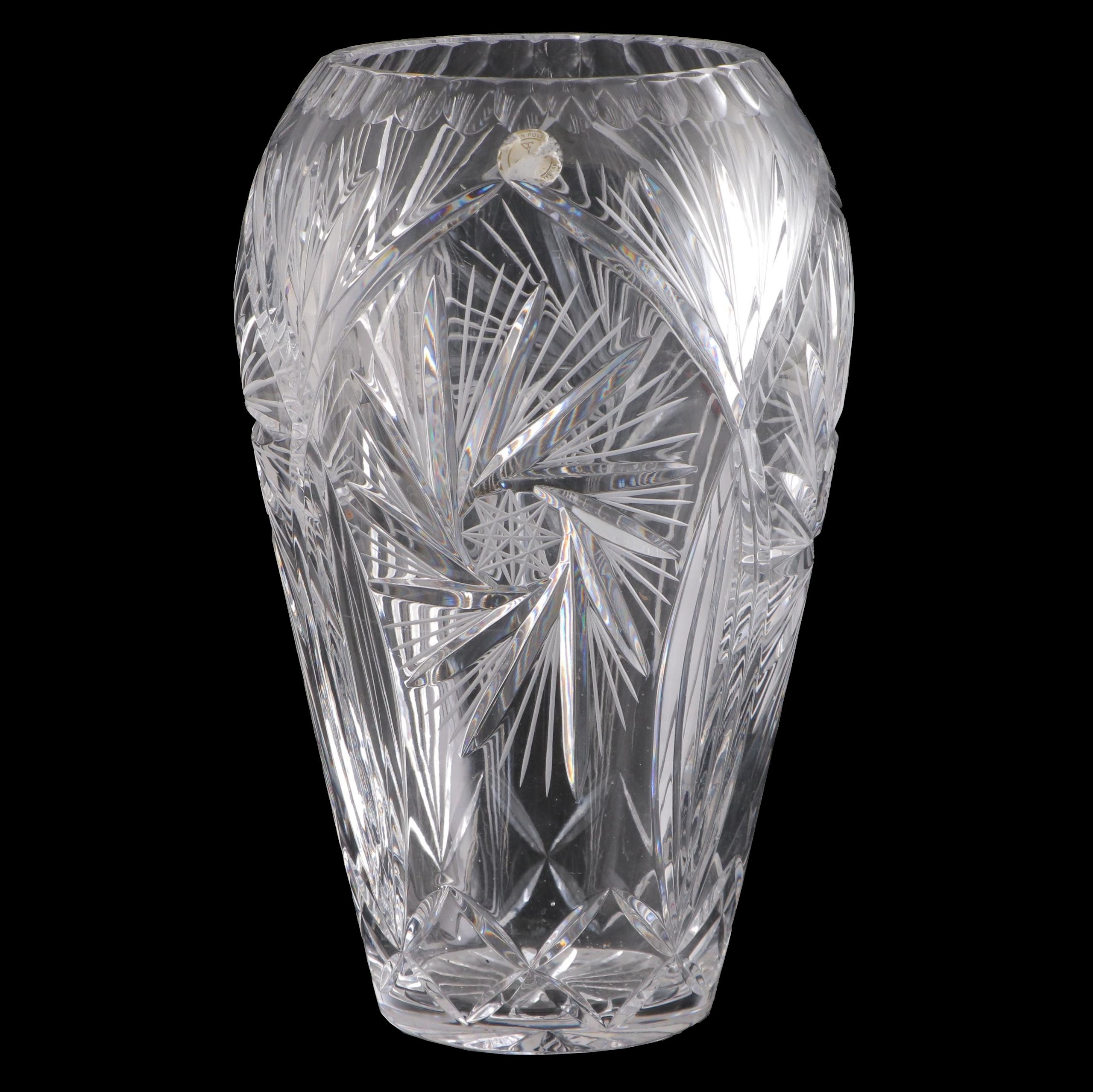 Polish Cut Crystal Vase