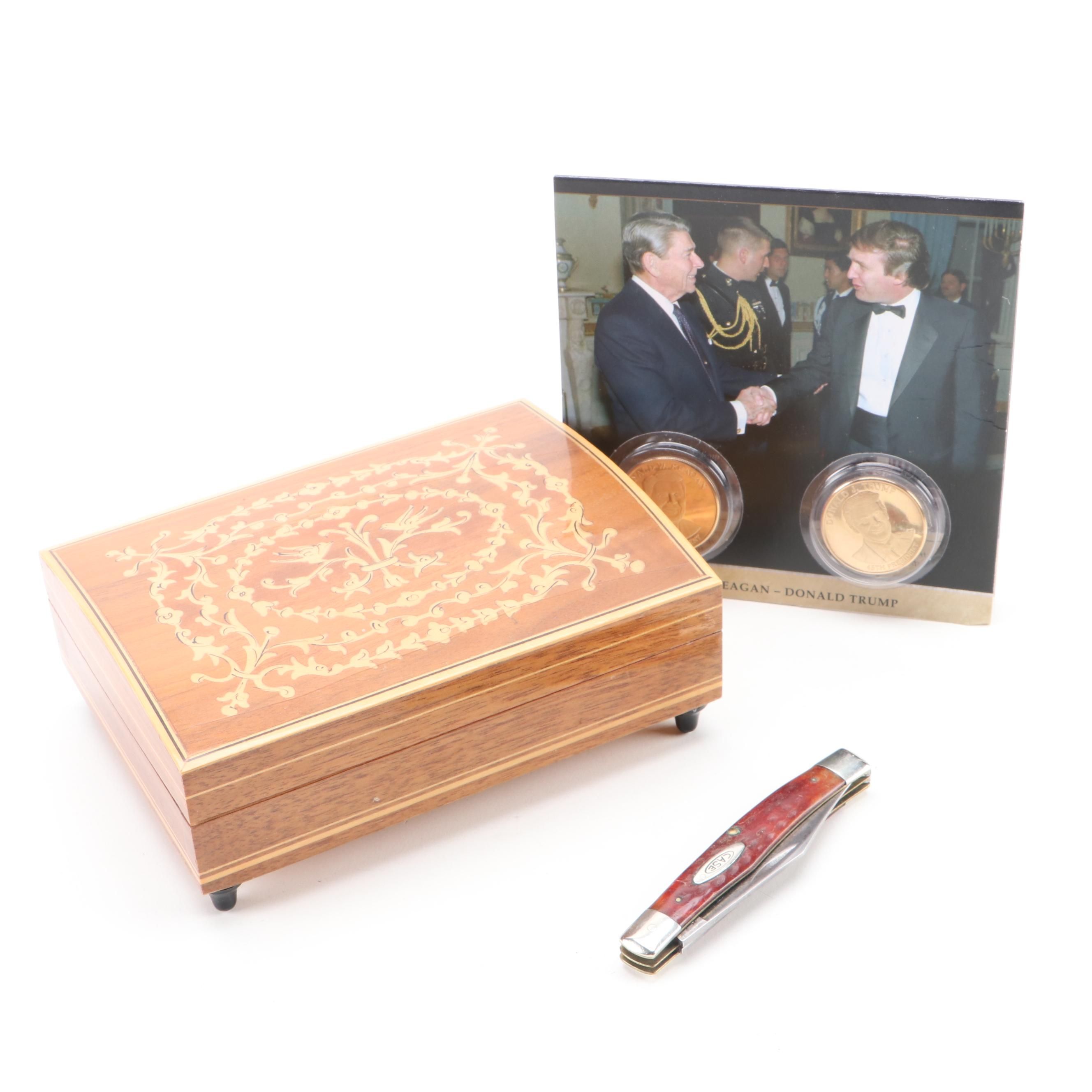 Mapsa Swiss Music Box, Case Pocket Knife, and More