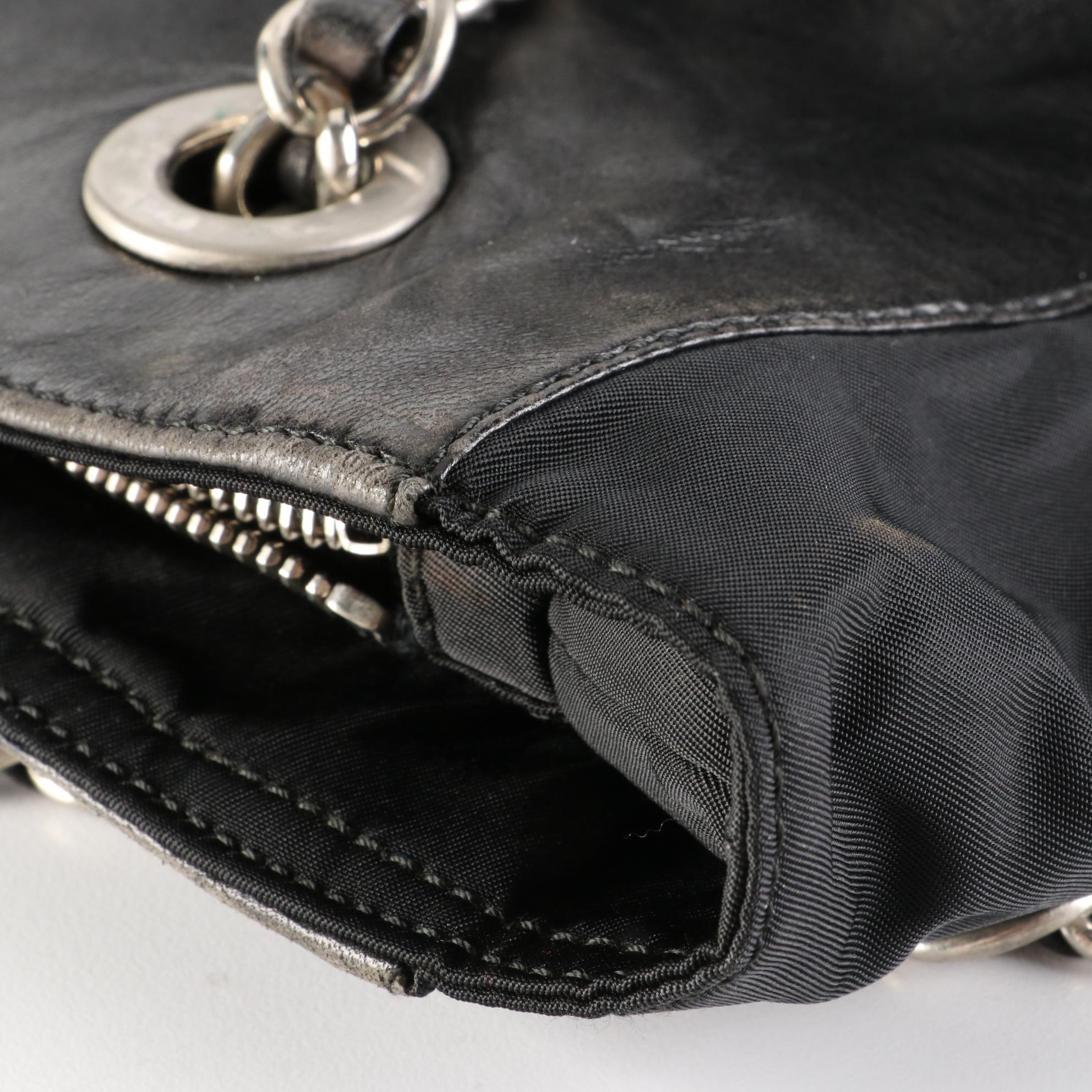 Prada Leather and Nylon Chain Strap Shoulder Bag