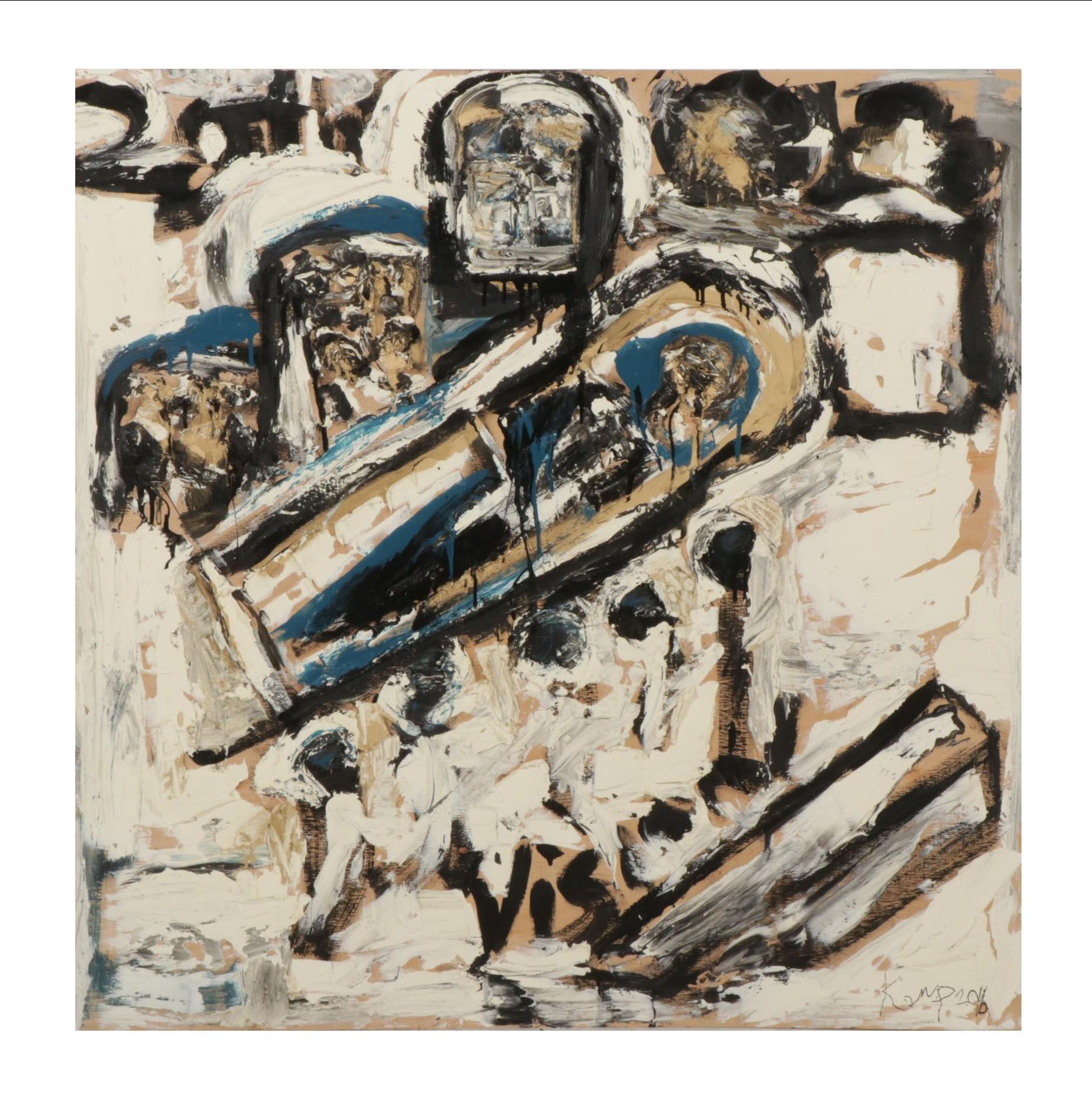 Anthony Eve Kemp Outsider Art Acrylic Painting "Vision," 2016