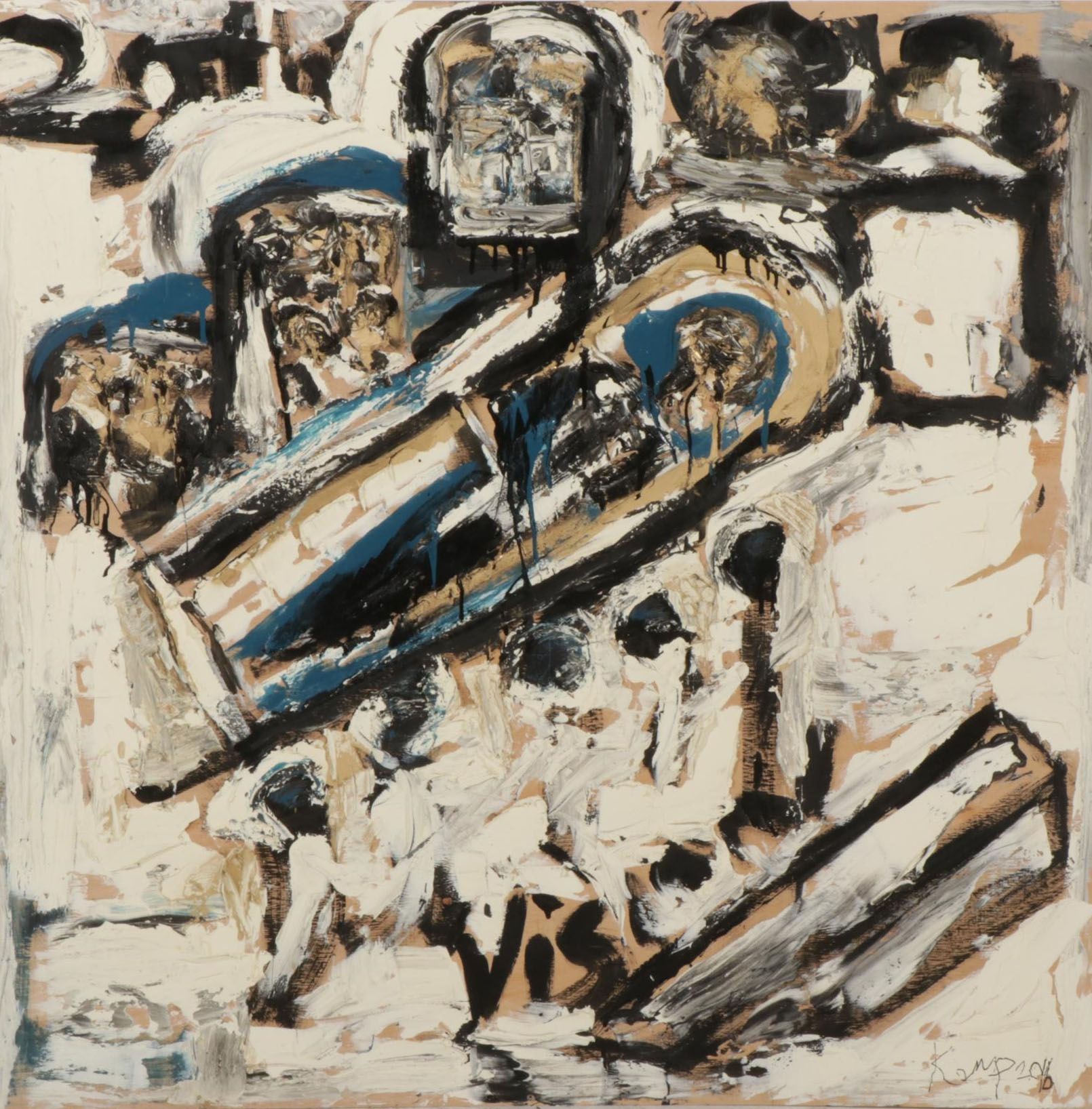 Anthony Eve Kemp Outsider Art Acrylic Painting "Vision," 2016