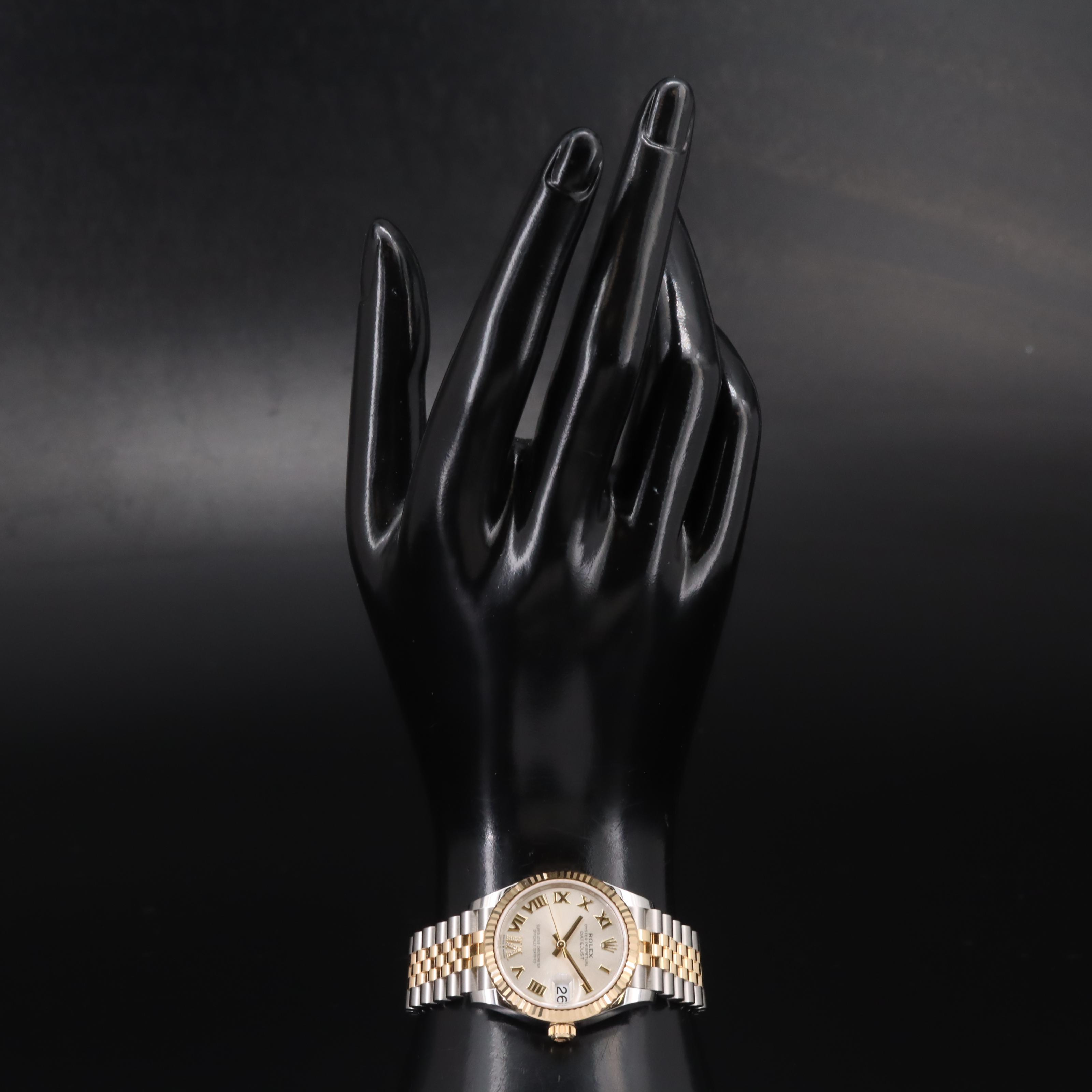 Rolex Oyster Perpetual Factory Diamond Set Dial Datejust 31 Watch