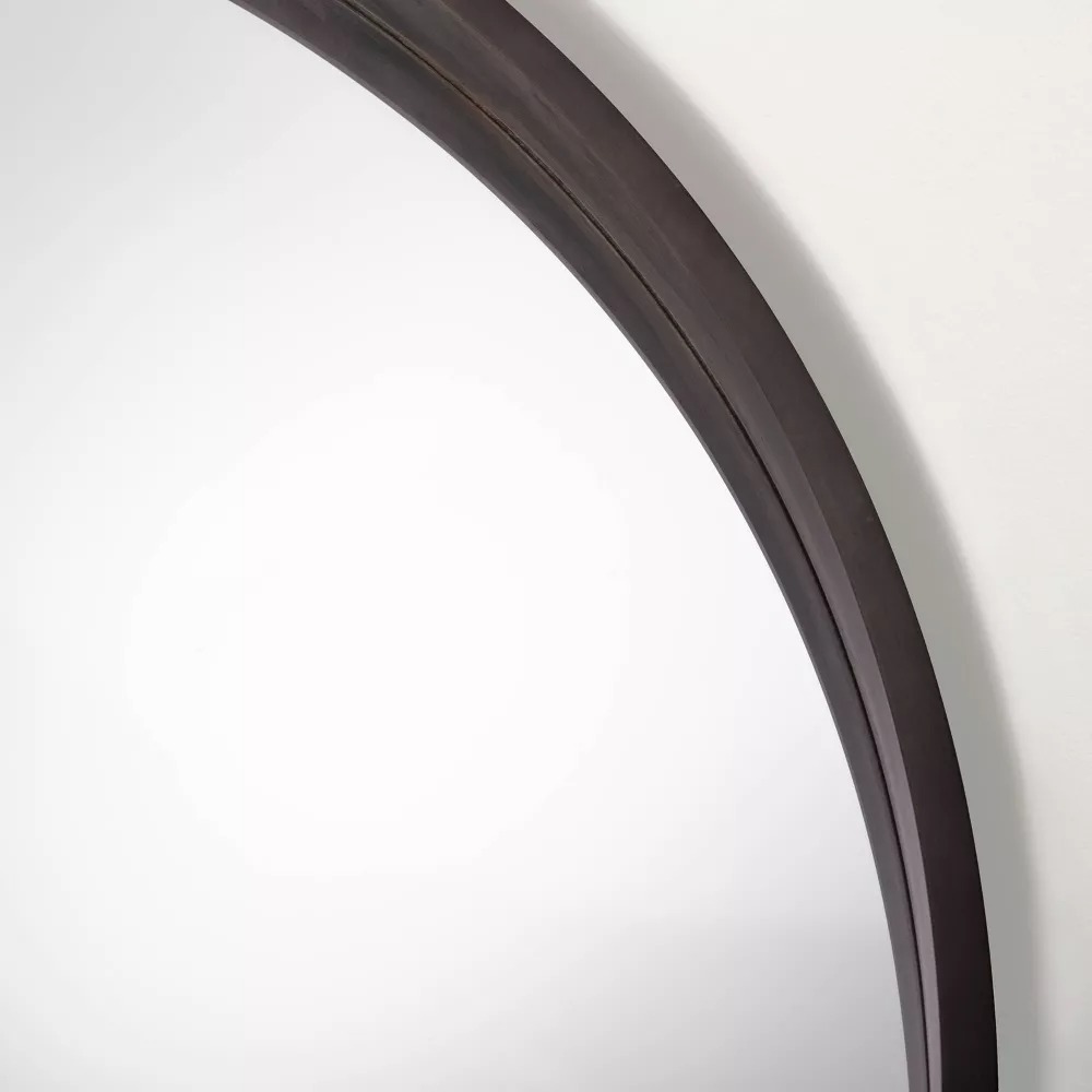 Hearth & Hand with Magnolia Black Wood Grain Round Wall Mirror