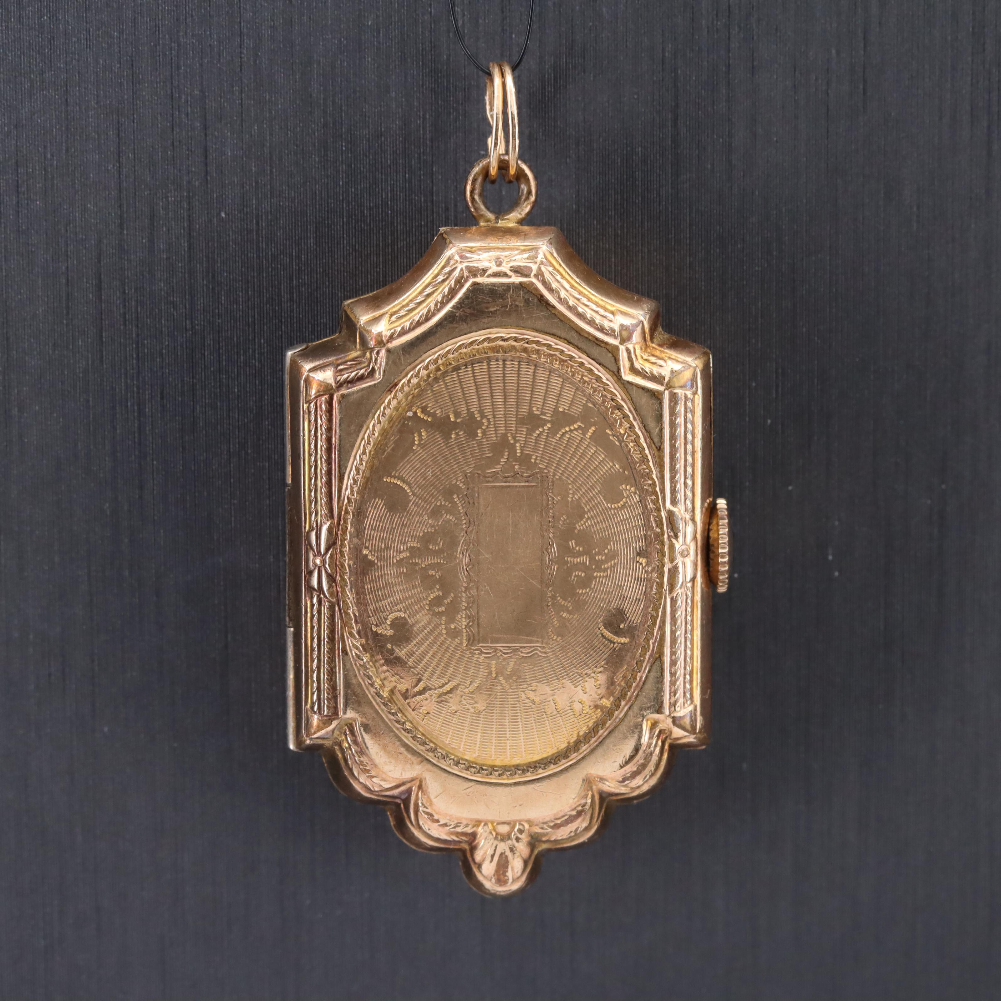 Swiss Gotham Pendant Watch and Gold-Filled Crucifix Locket