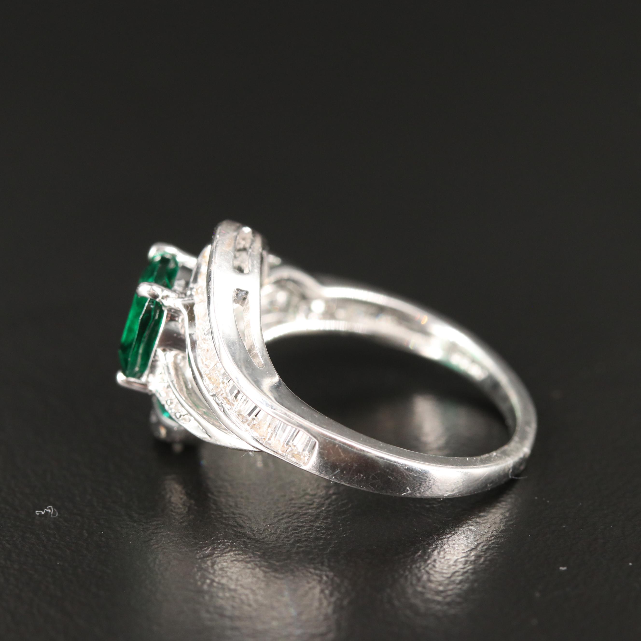 Sterling Emerald and Sapphire Ring