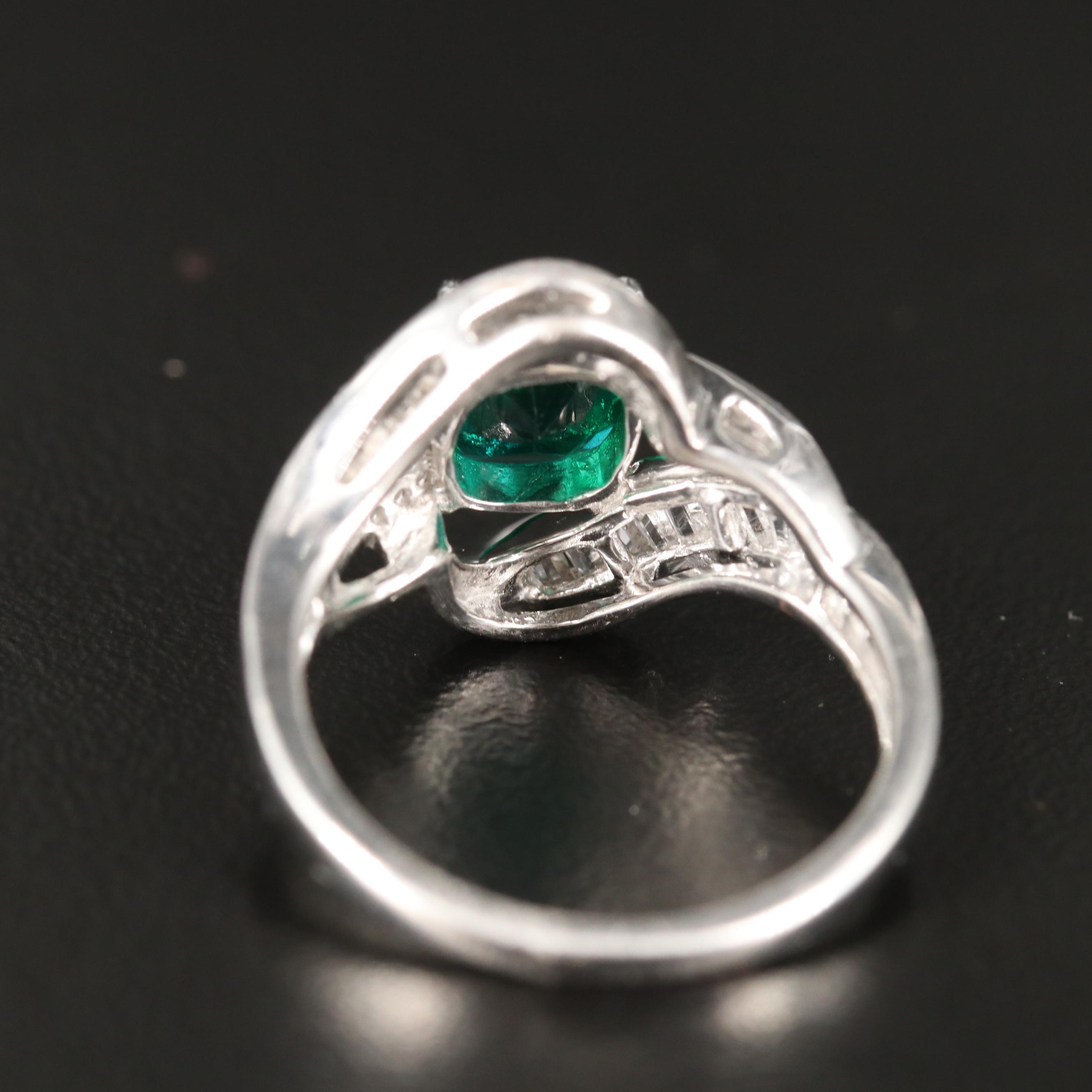 Sterling Emerald and Sapphire Ring