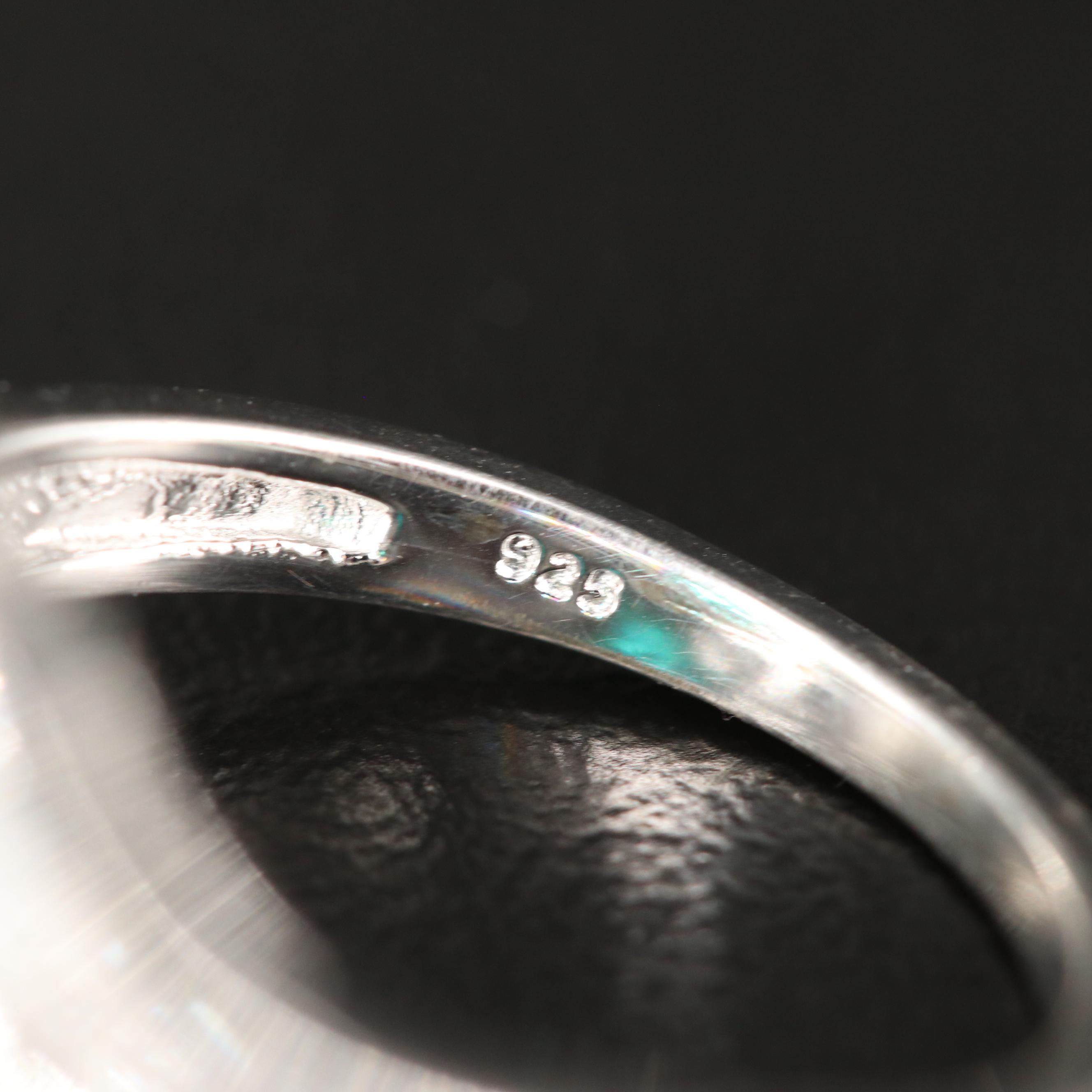 Sterling Emerald and Sapphire Ring