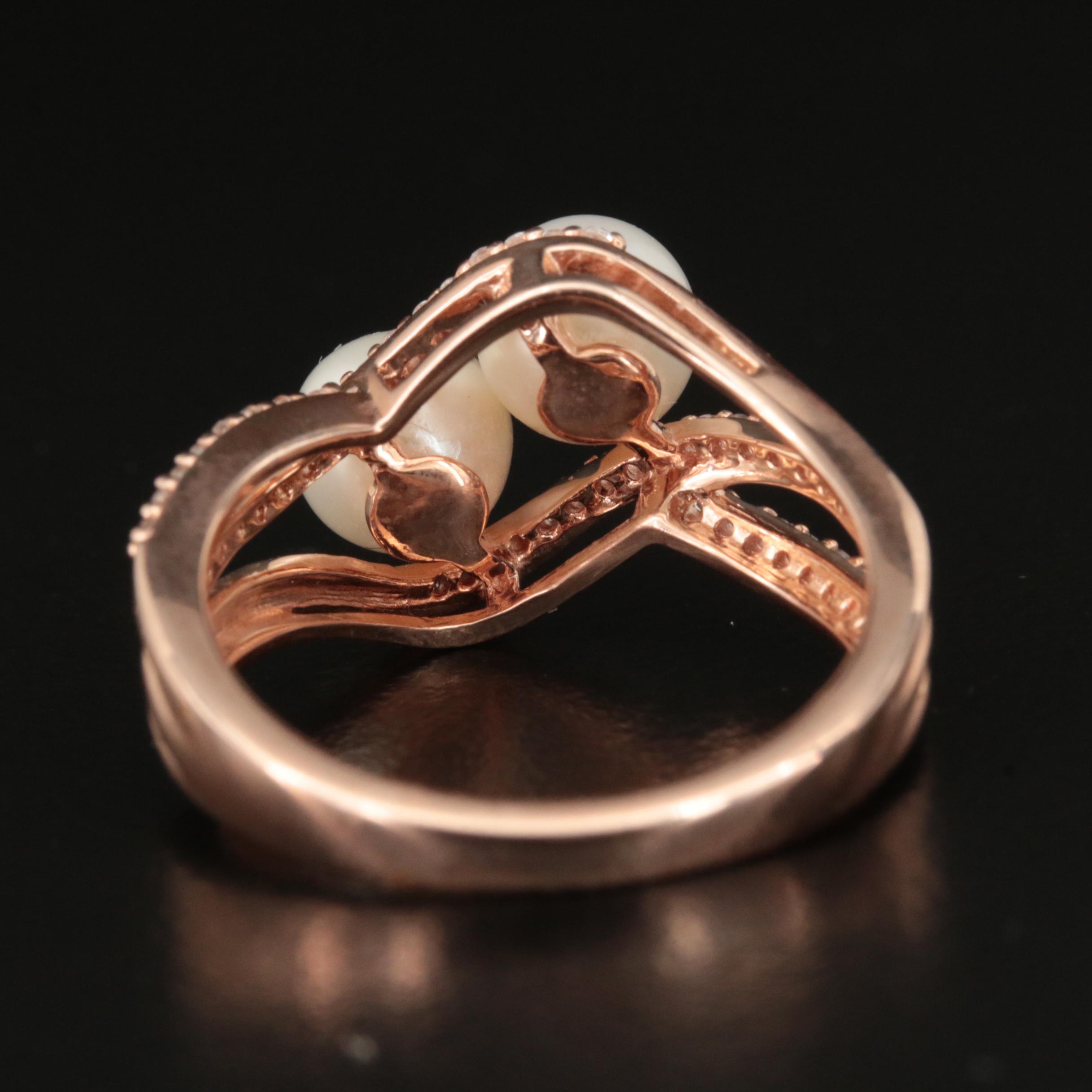 Sterling Pearl and Sapphire Ring