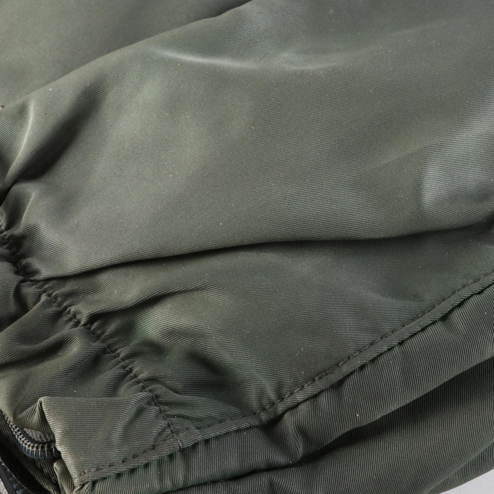 Prada Ruched Nylon Tessuto and Leather Two-Way Tote