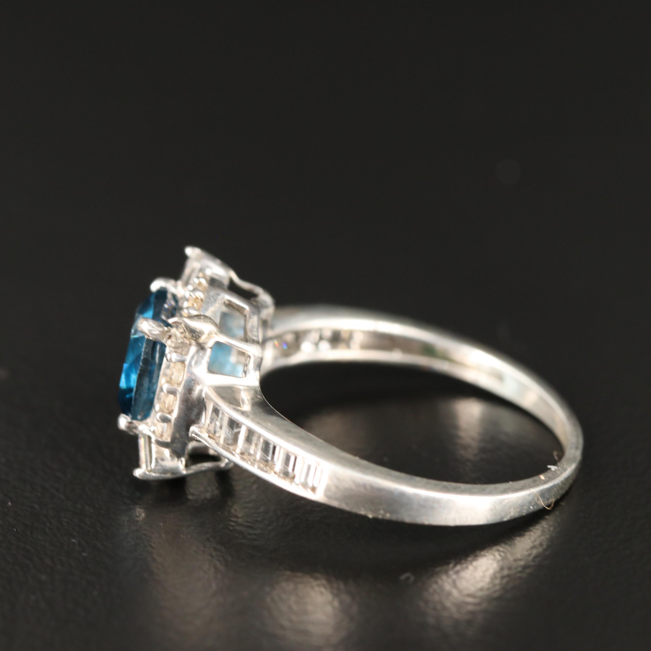 Sterling Topaz and Sapphire Ring