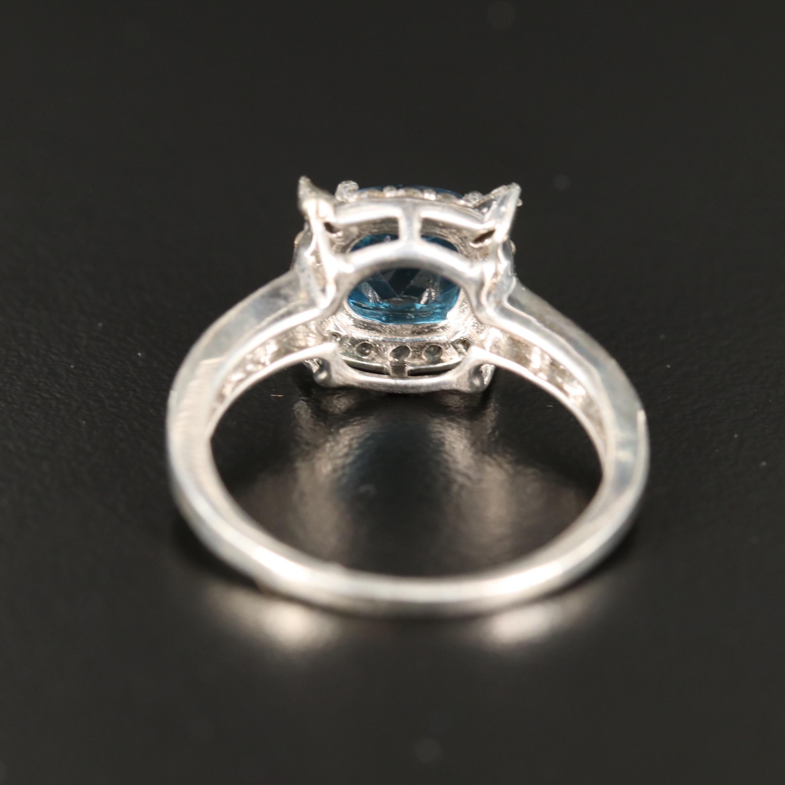 Sterling Topaz and Sapphire Ring