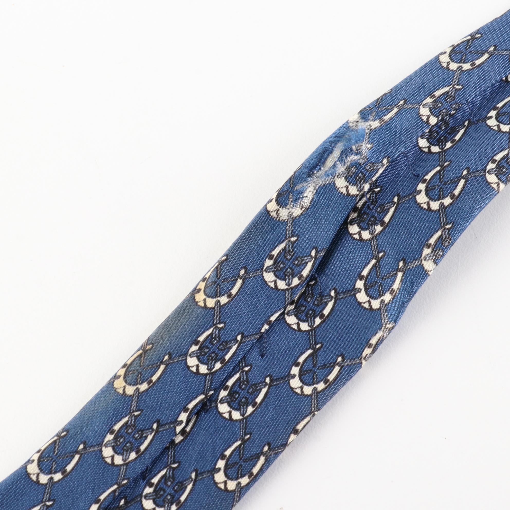 Hermès Patterned Hand-Stitched Silk Twill Neckties