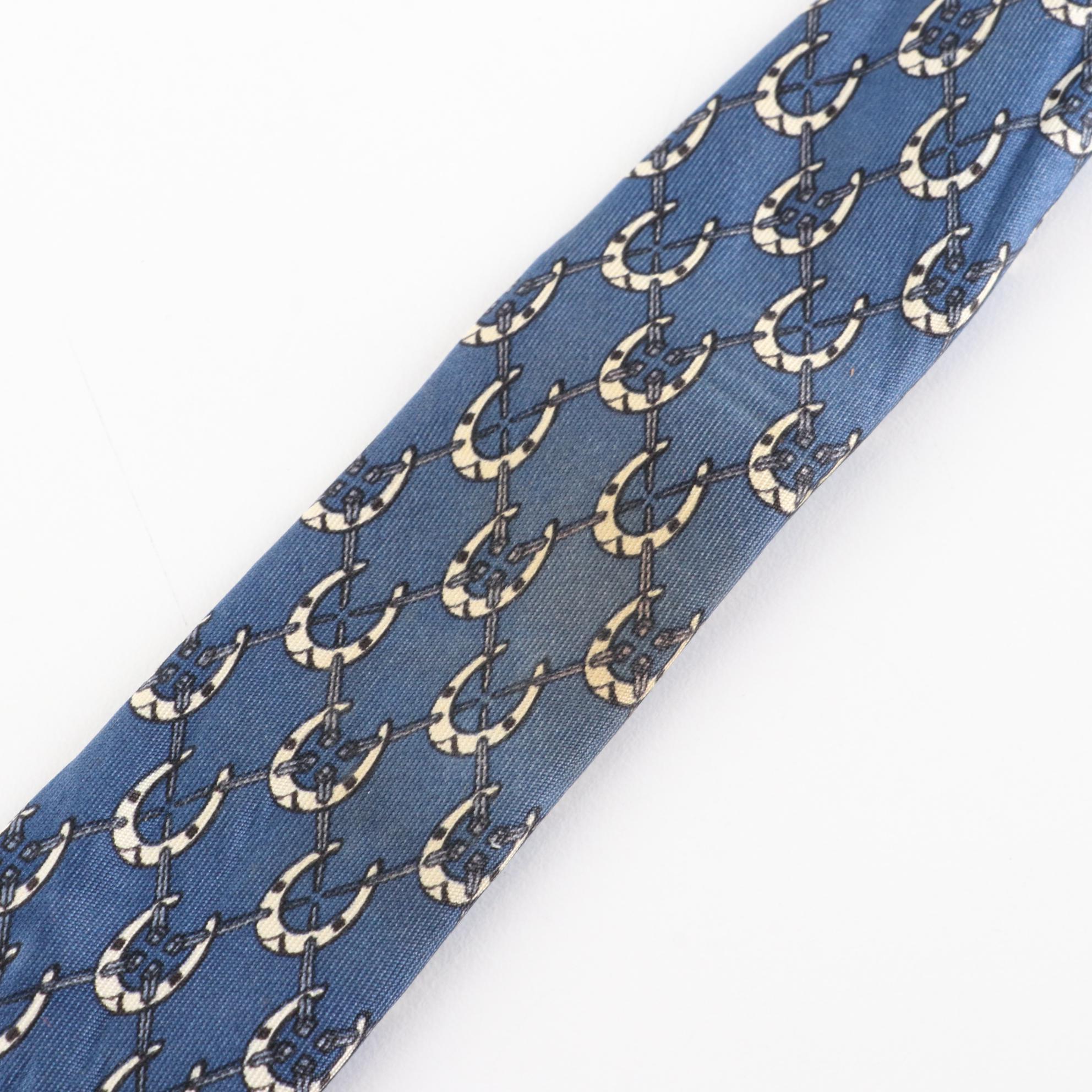 Hermès Patterned Hand-Stitched Silk Twill Neckties