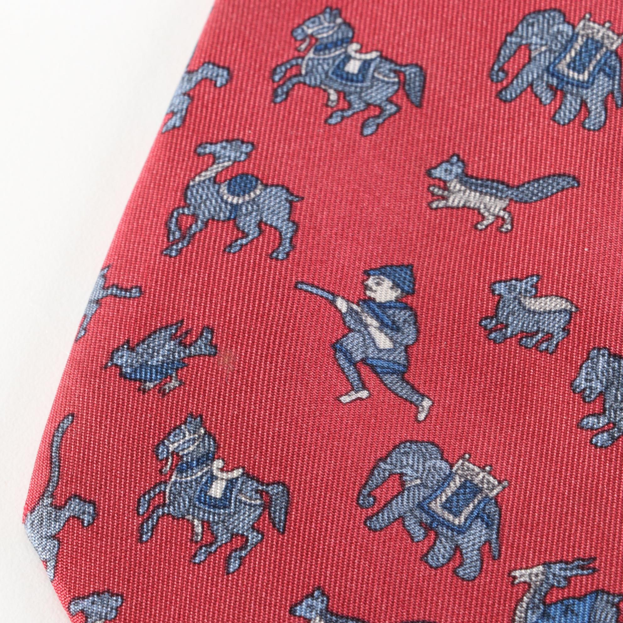 Hermès Patterned Hand-Stitched Silk Twill Neckties