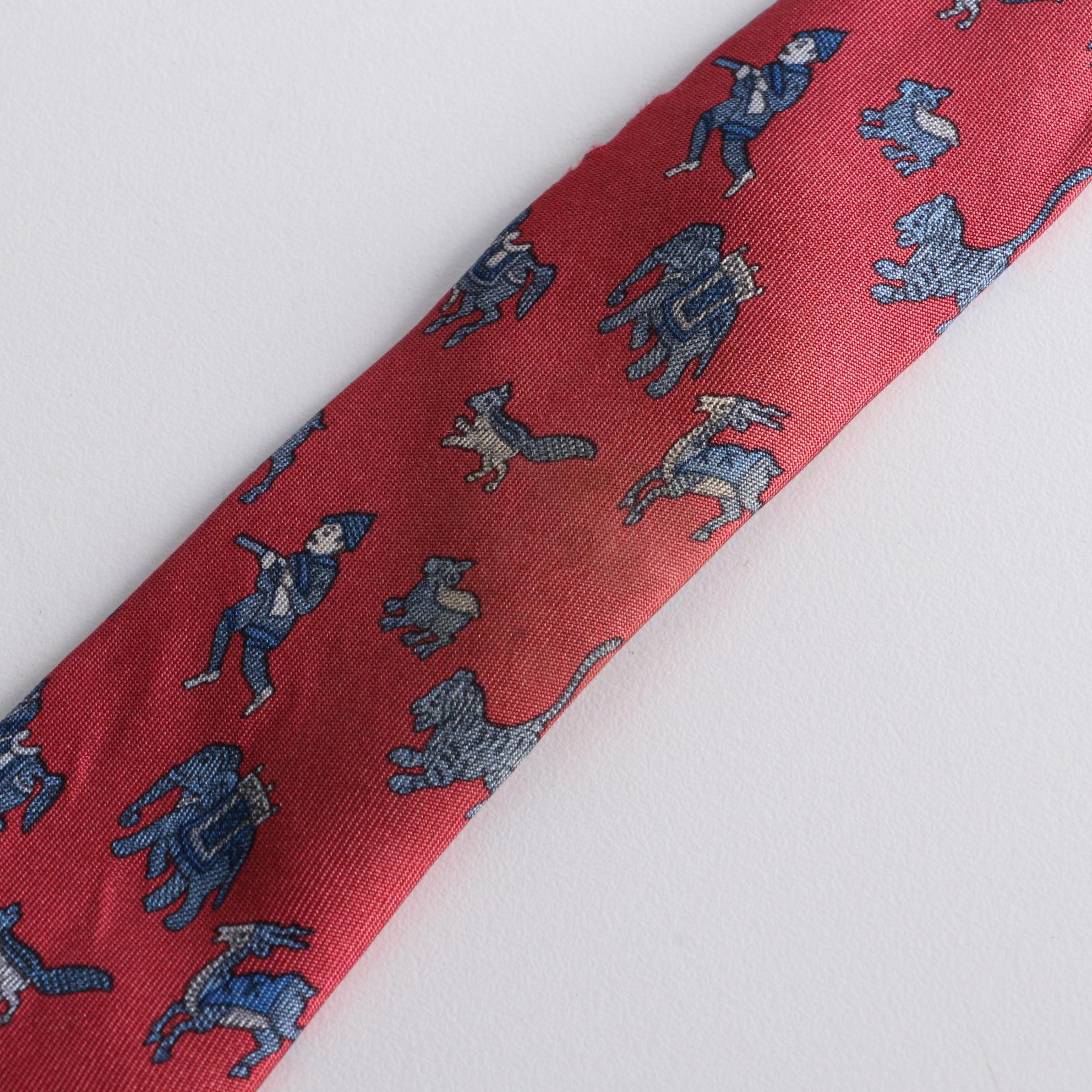Hermès Patterned Hand-Stitched Silk Twill Neckties