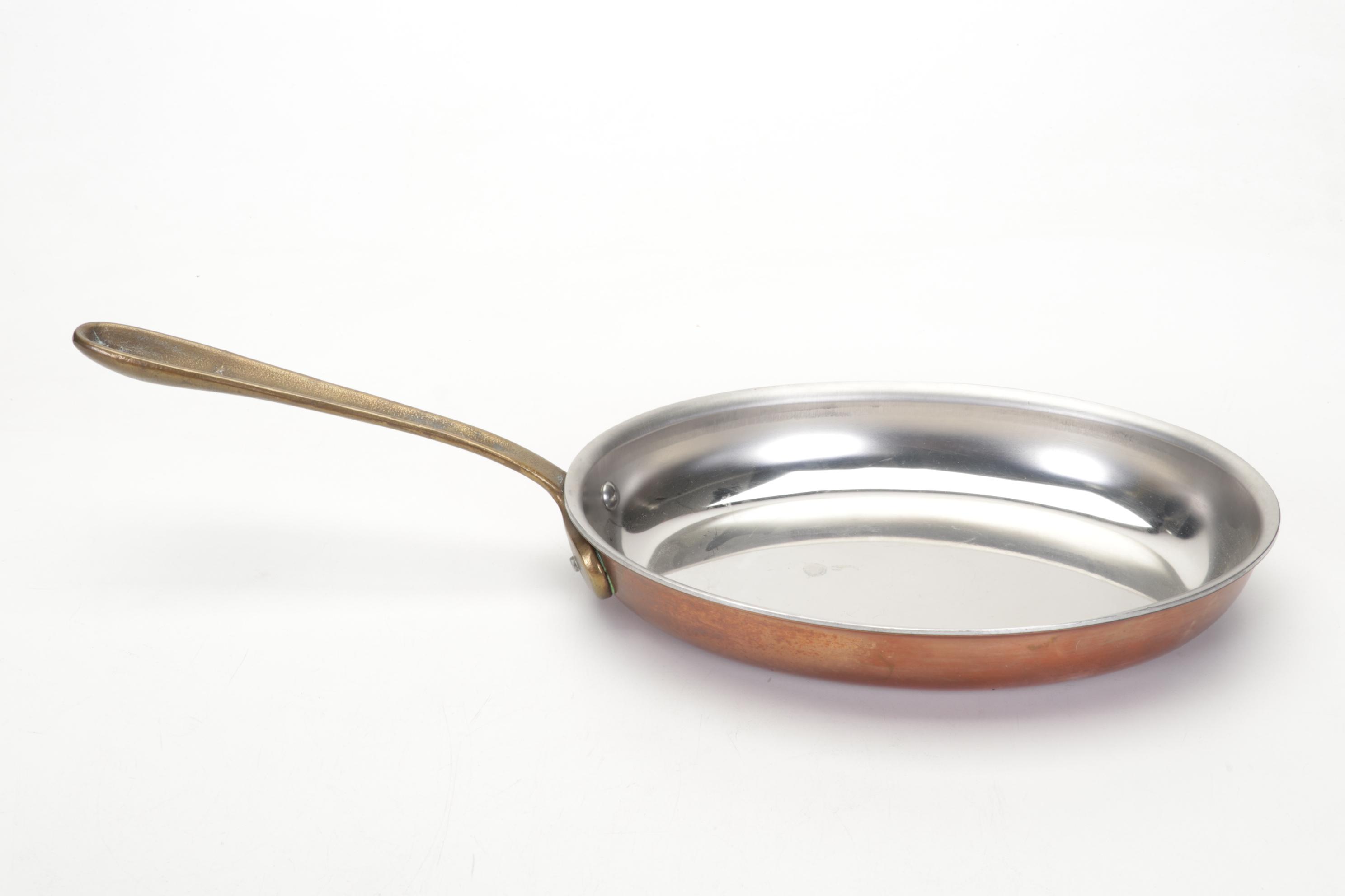 Cop*R*Chef Fish Saute Pan with Other Copper Cookware & Williams-Sonoma Linens