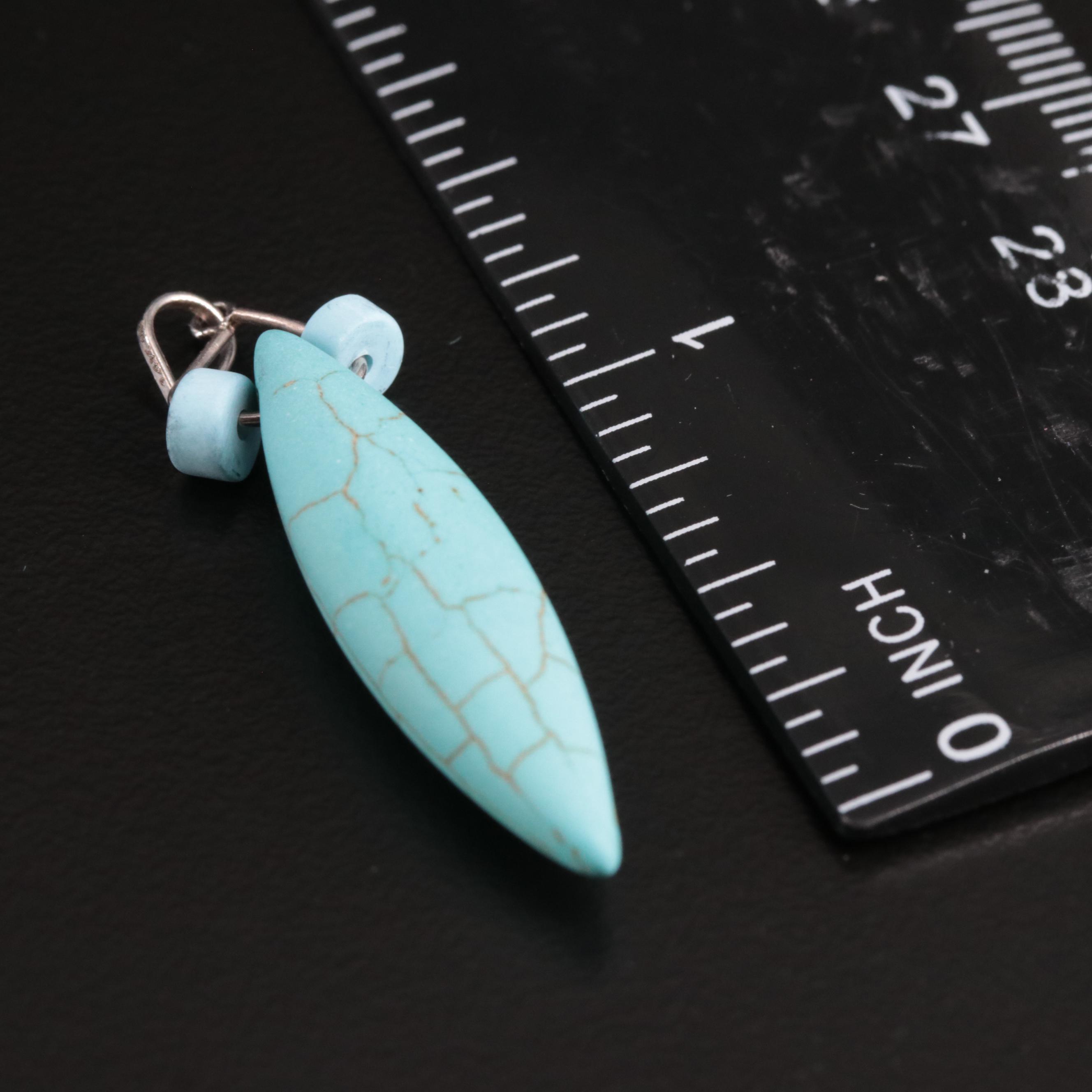 14K Faux Turquoise Pendant
