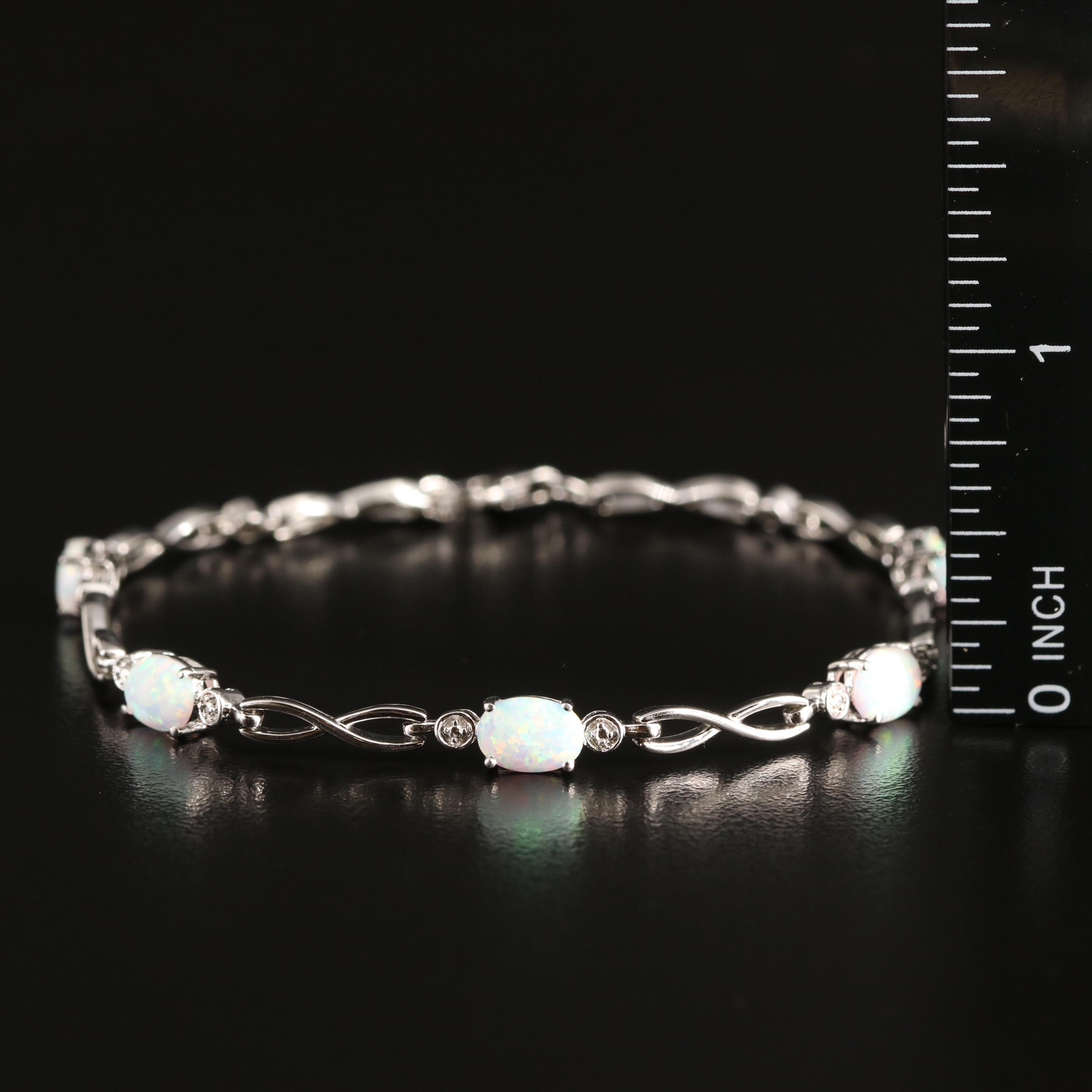 Sterling Opal Infinity Link Bracelet