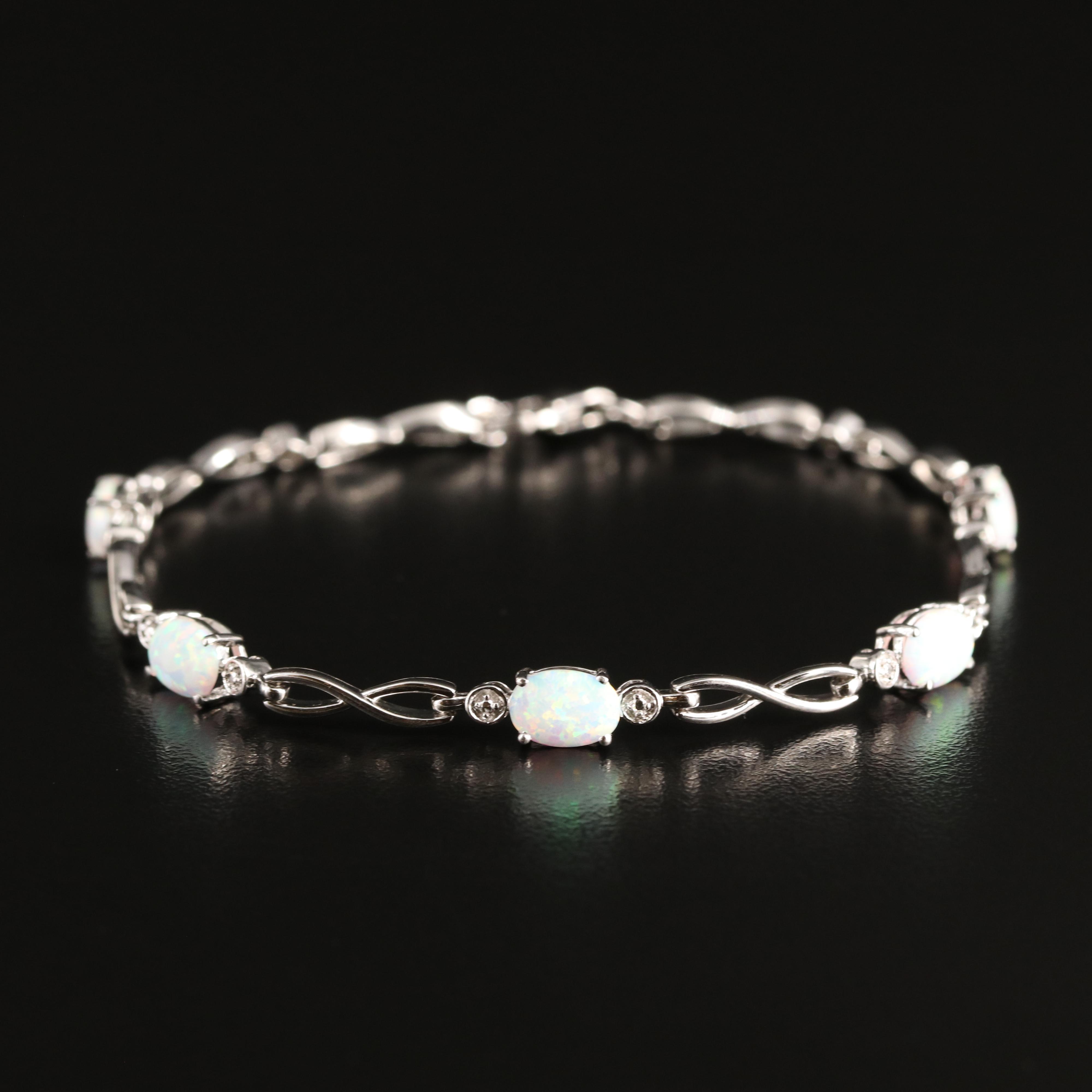 Sterling Opal Infinity Link Bracelet