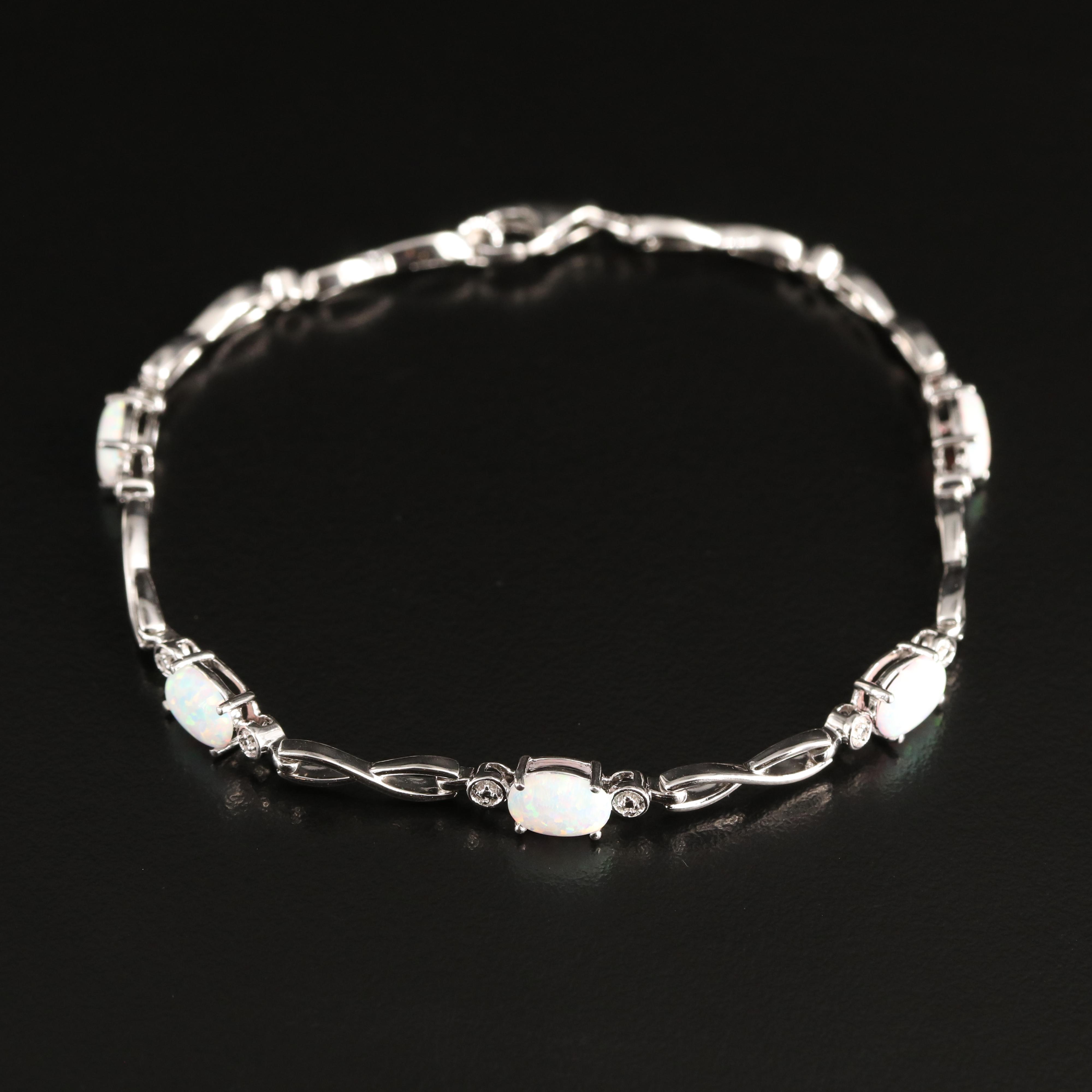 Sterling Opal Infinity Link Bracelet