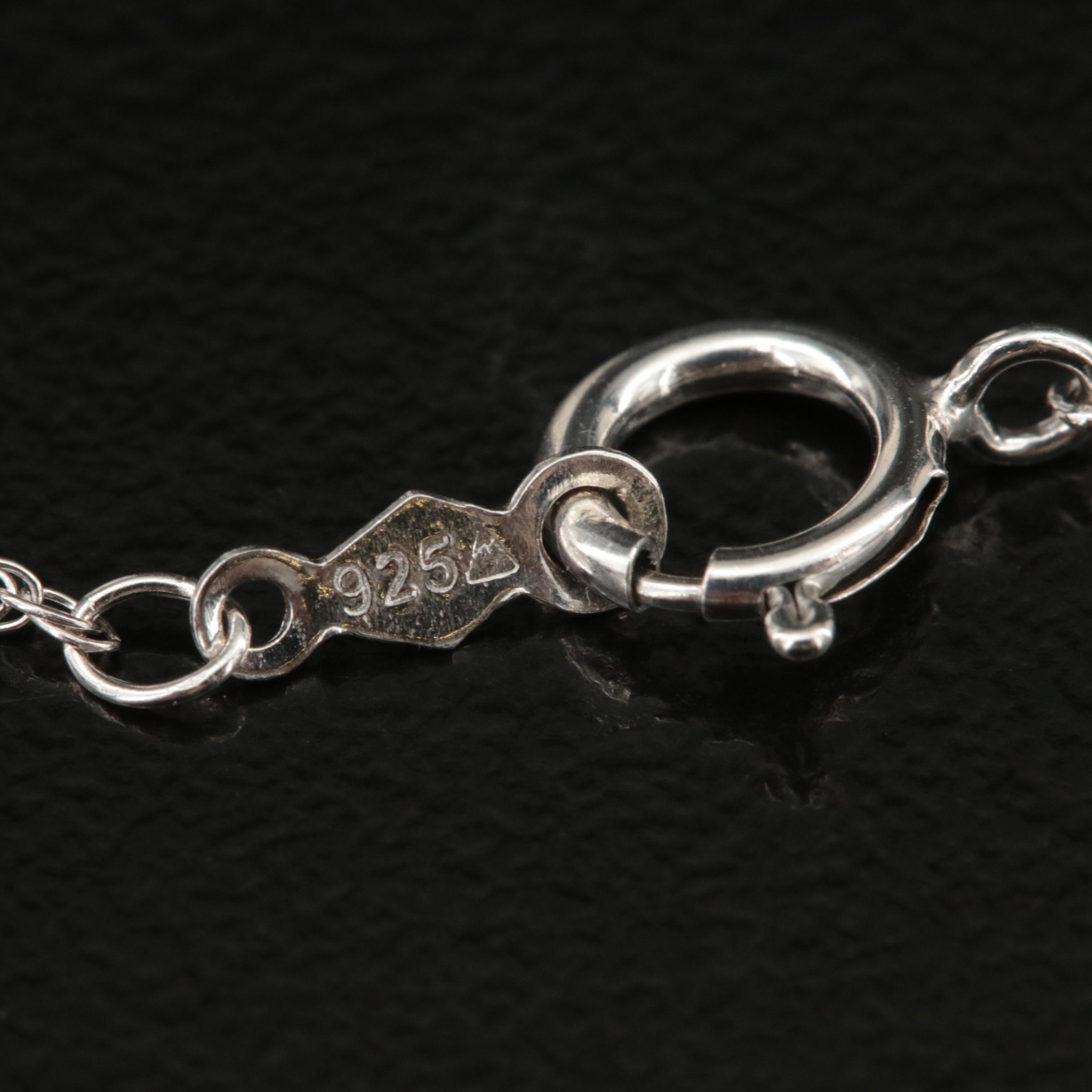 Sterling Sapphire Pendant Necklace