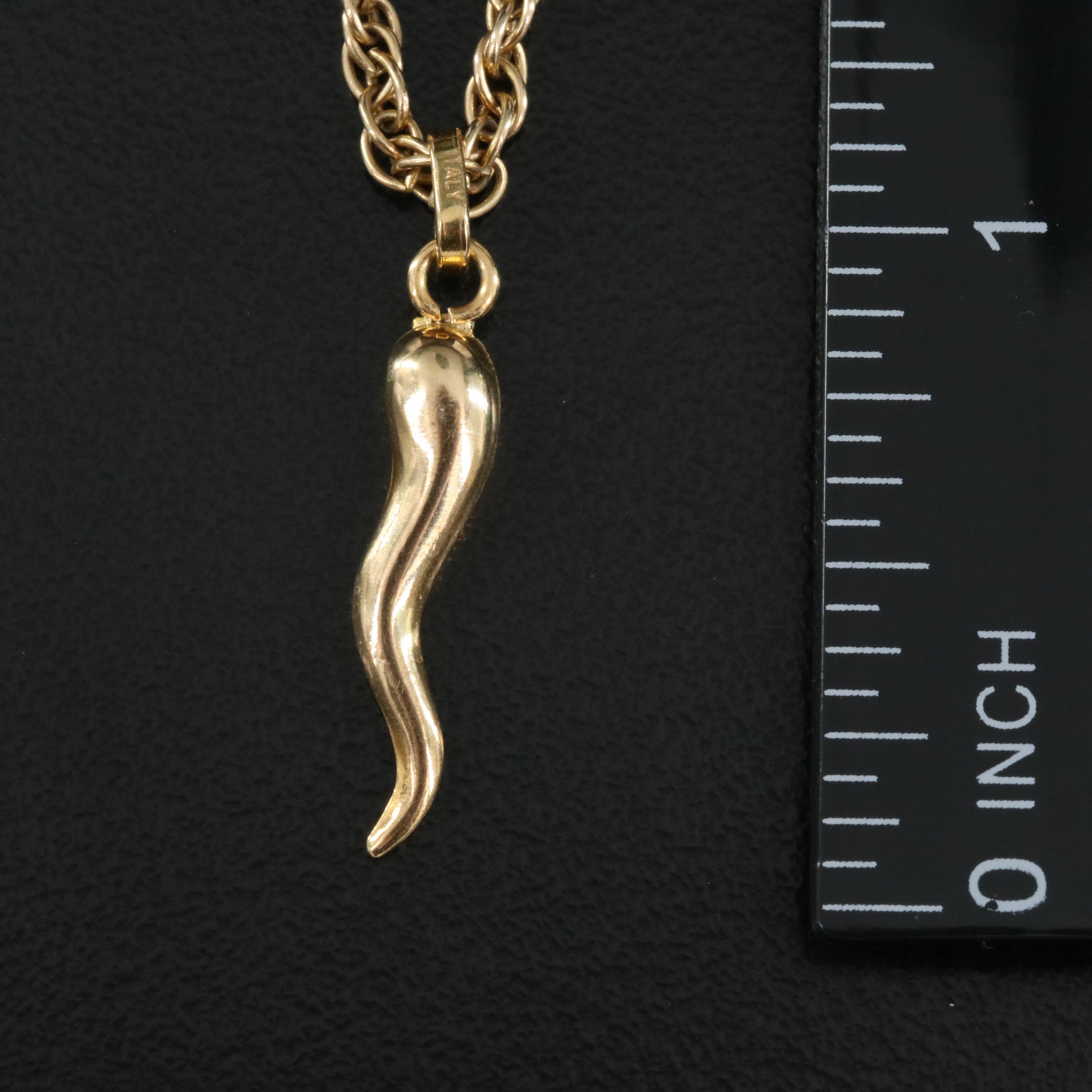 14K Cornicello Pendant Necklace