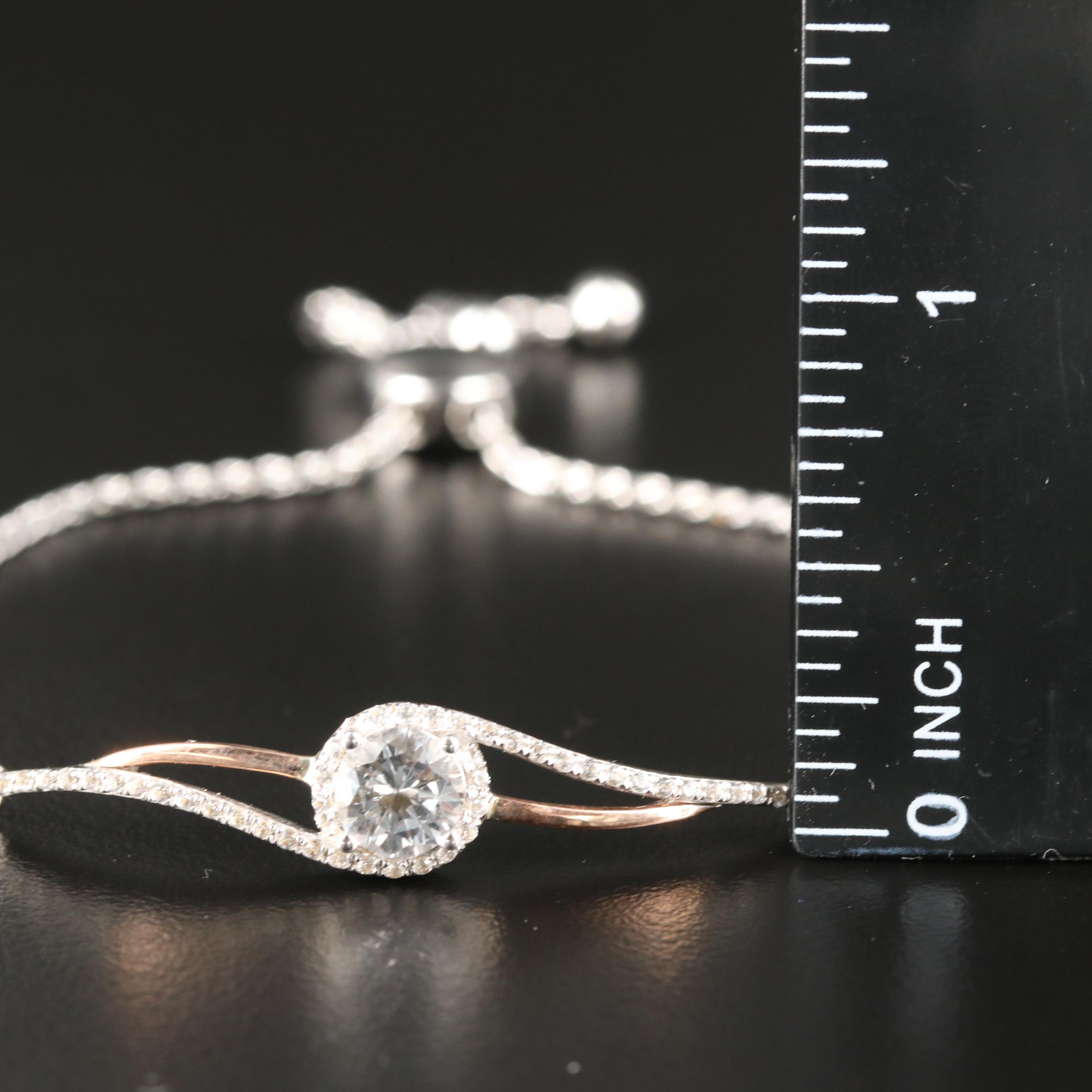 Sterling Sapphire Bracelet with 10K Rose Gold Accents