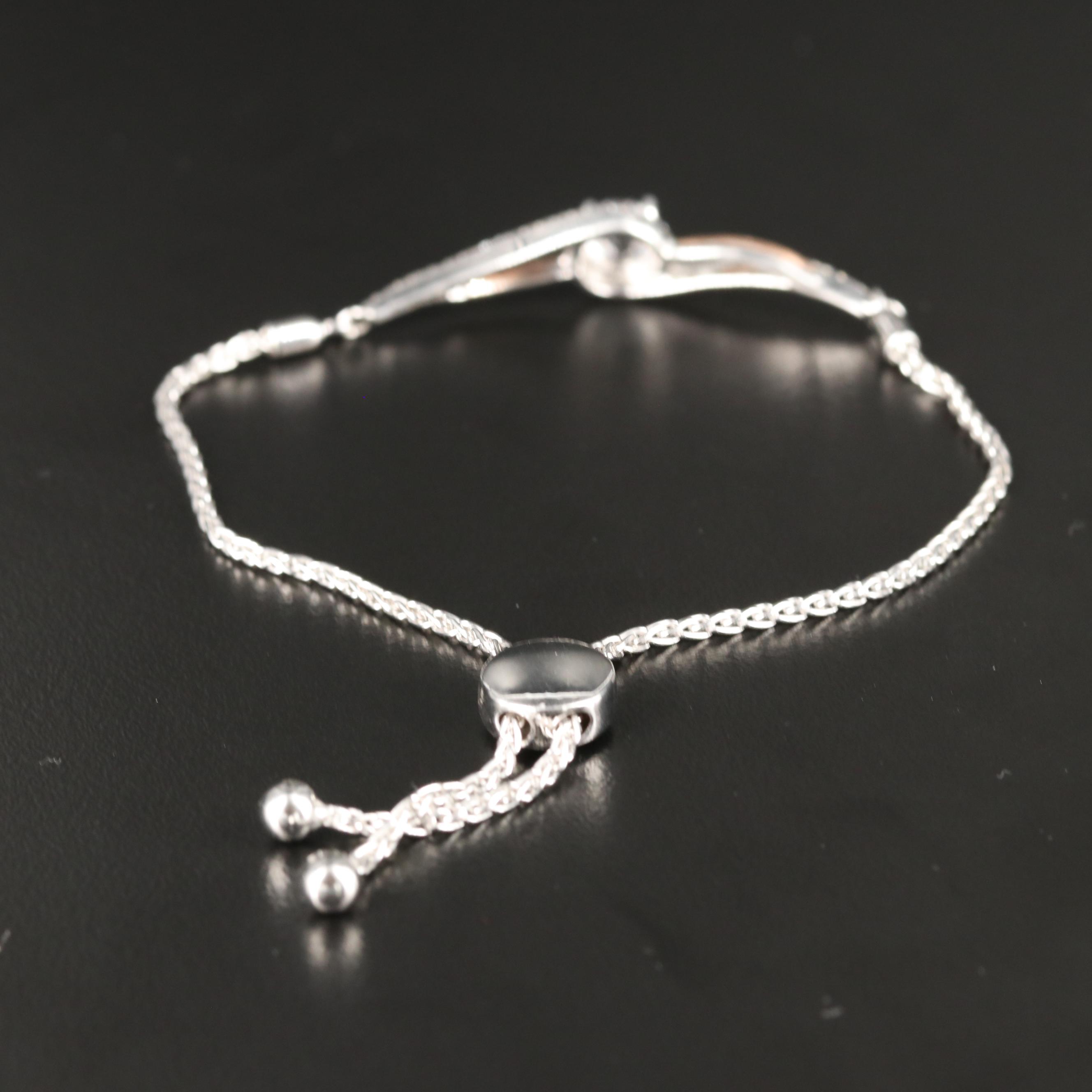 Sterling Sapphire Bracelet with 10K Rose Gold Accents