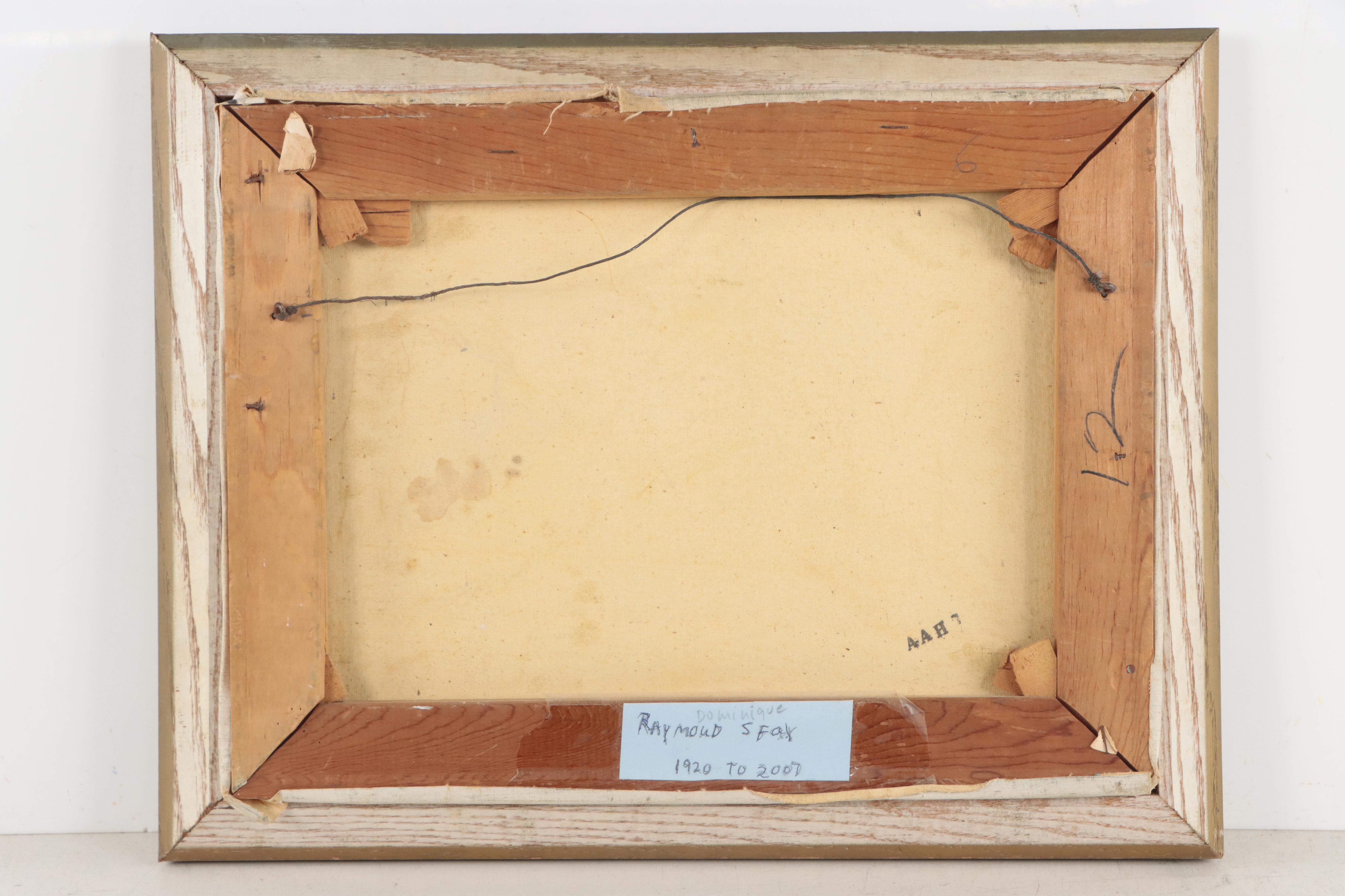 Raymond Dominique Sfax Oil Painting of City Park Landscape