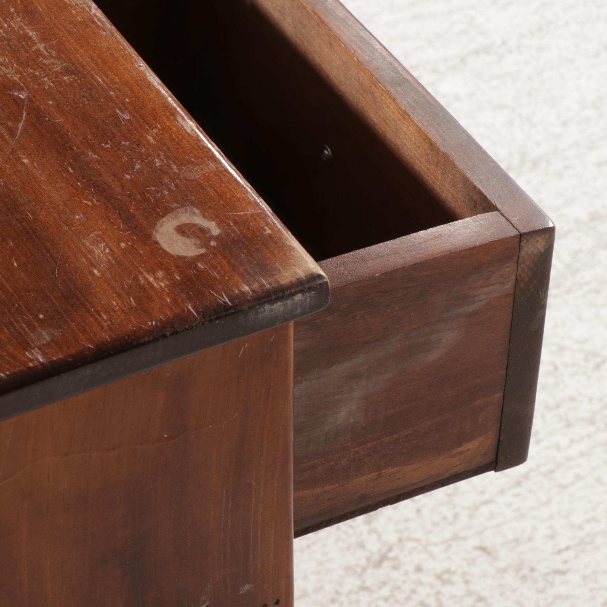 Two American Primitive Style Small Wooden Storage Cabinets