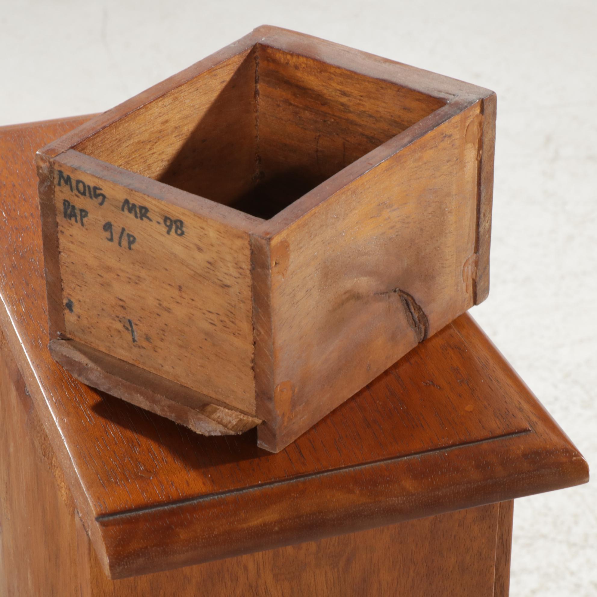Two American Primitive Style Small Wooden Storage Cabinets