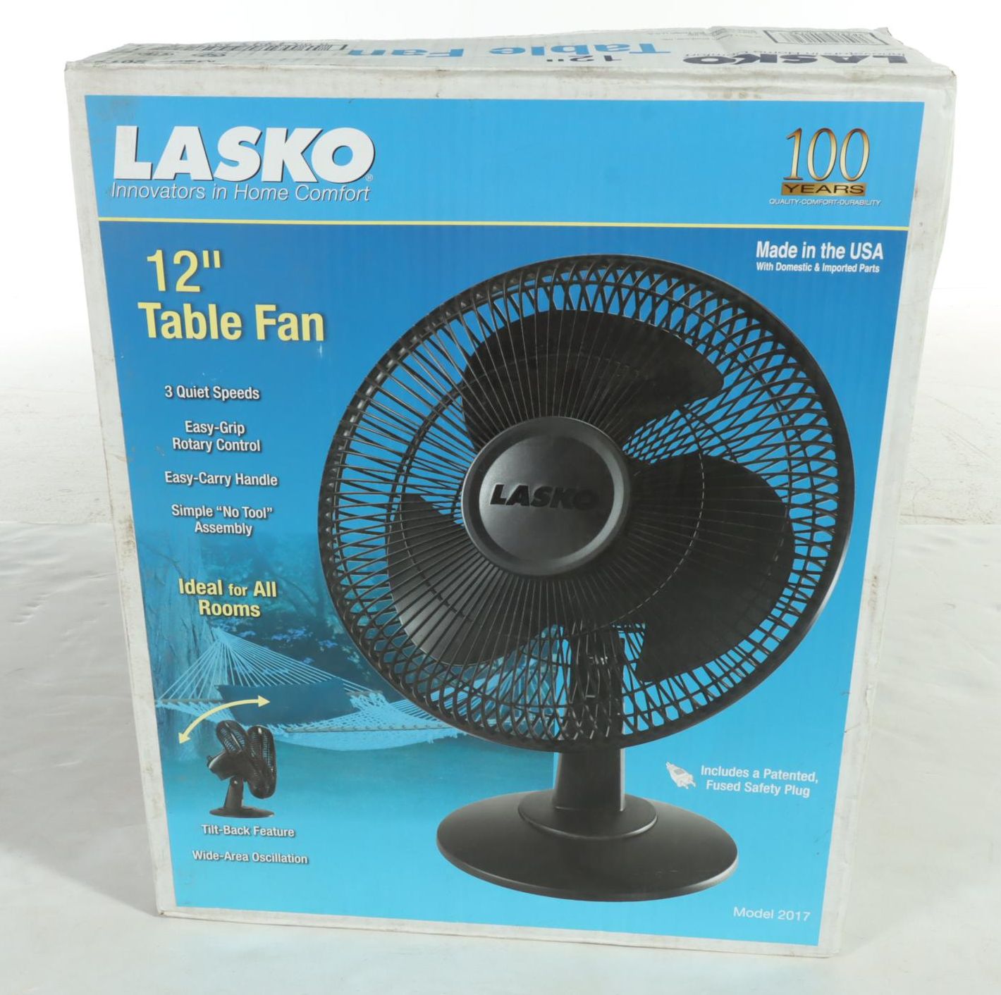 Lasko Model 2017 Three-Speed 12" Table Fan