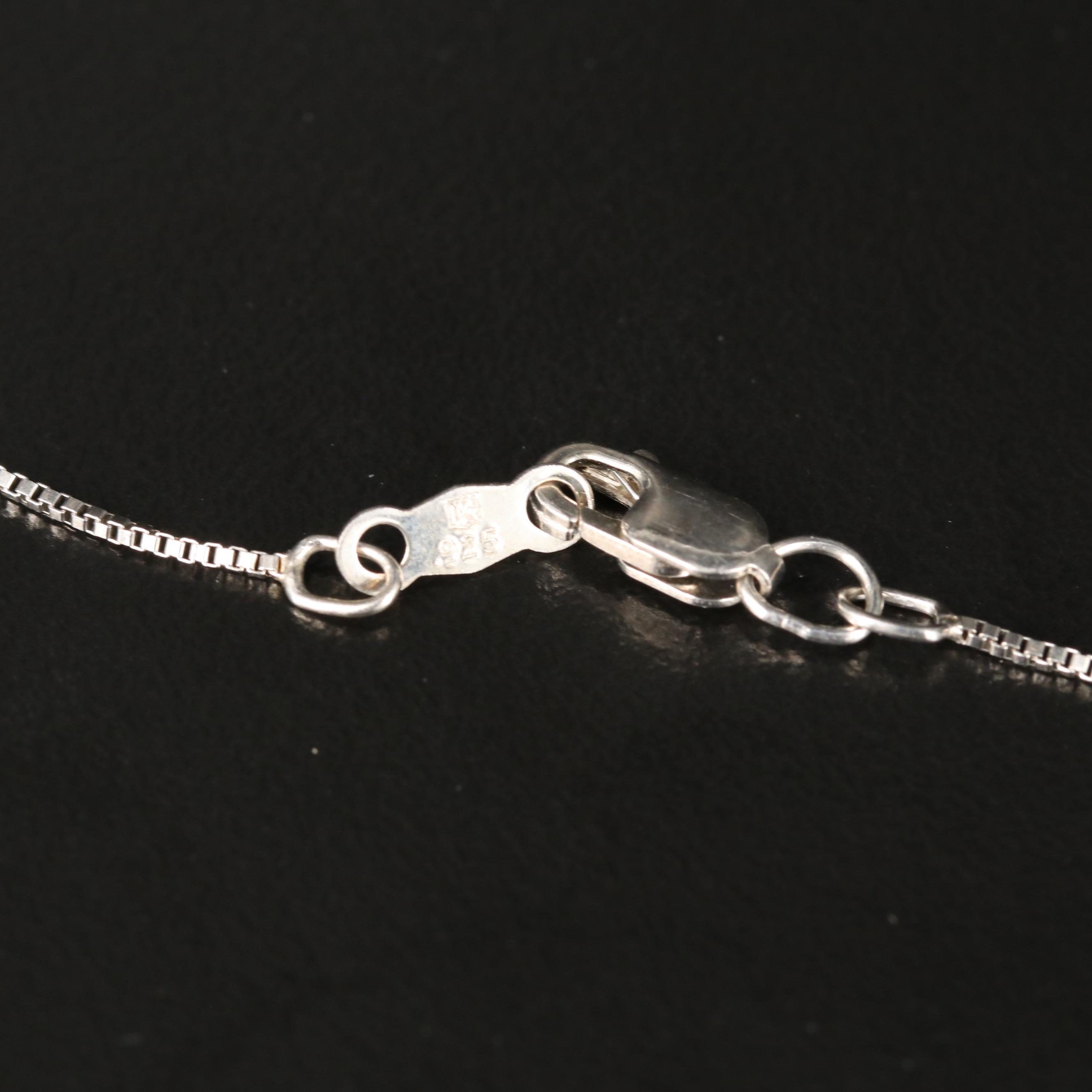 Sterling Sapphire Butterfly Pendant Necklace